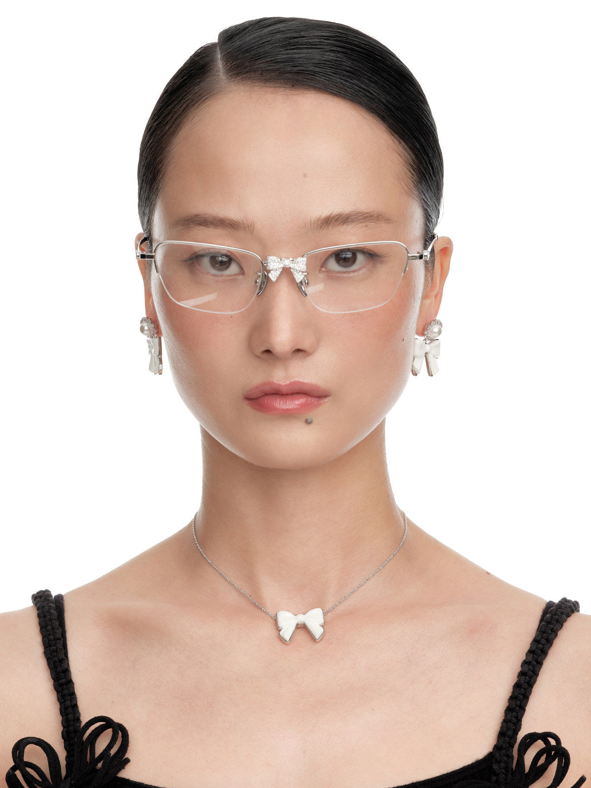 Ceramic Double-Sided Bow Necklace