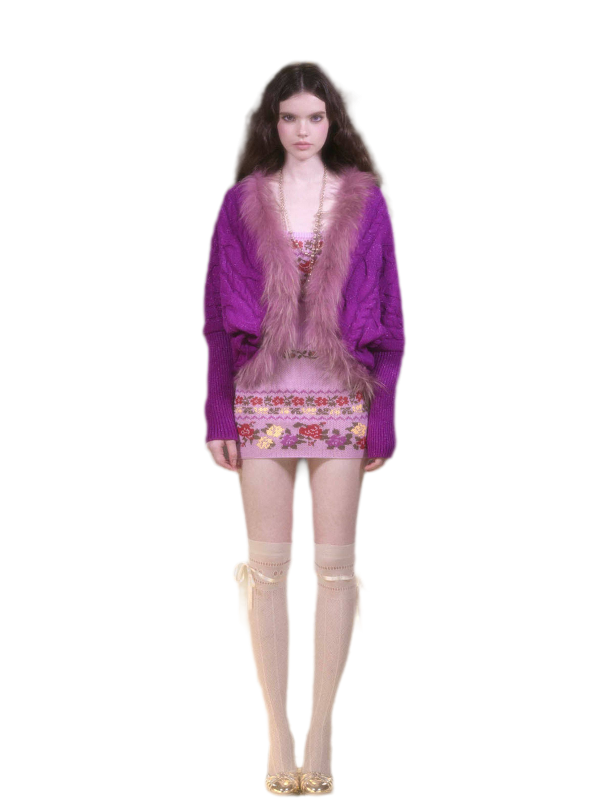 Cable Knit Batwing Wool Cardigan