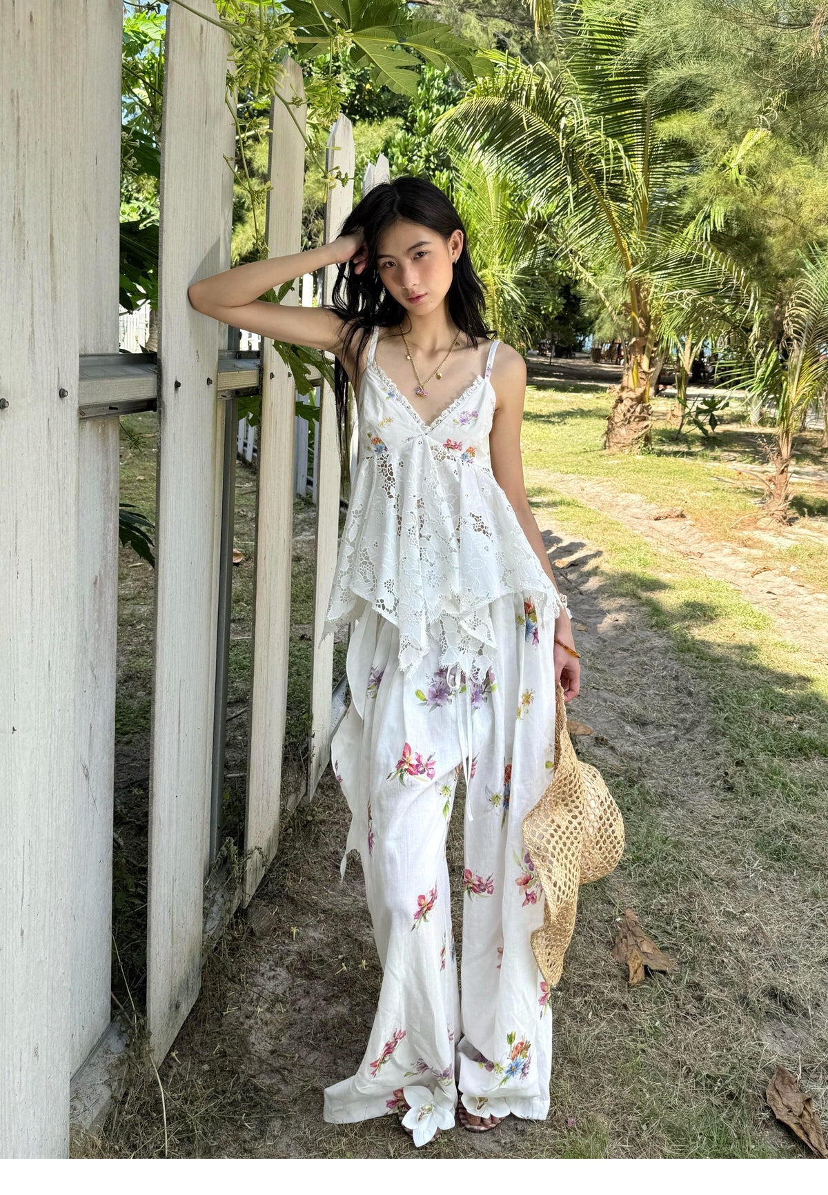 Lyocell Floral Wide-Leg Set