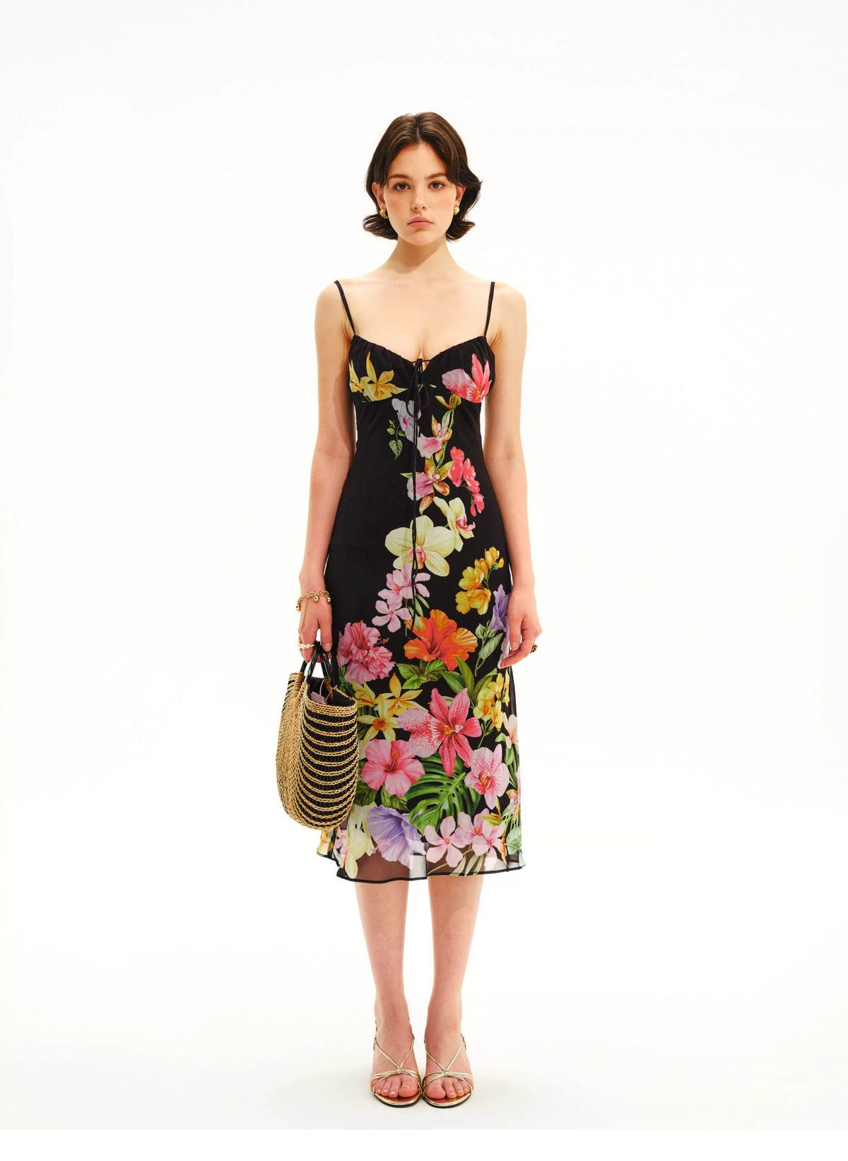 Hand-Painted Floral Camisole Dress