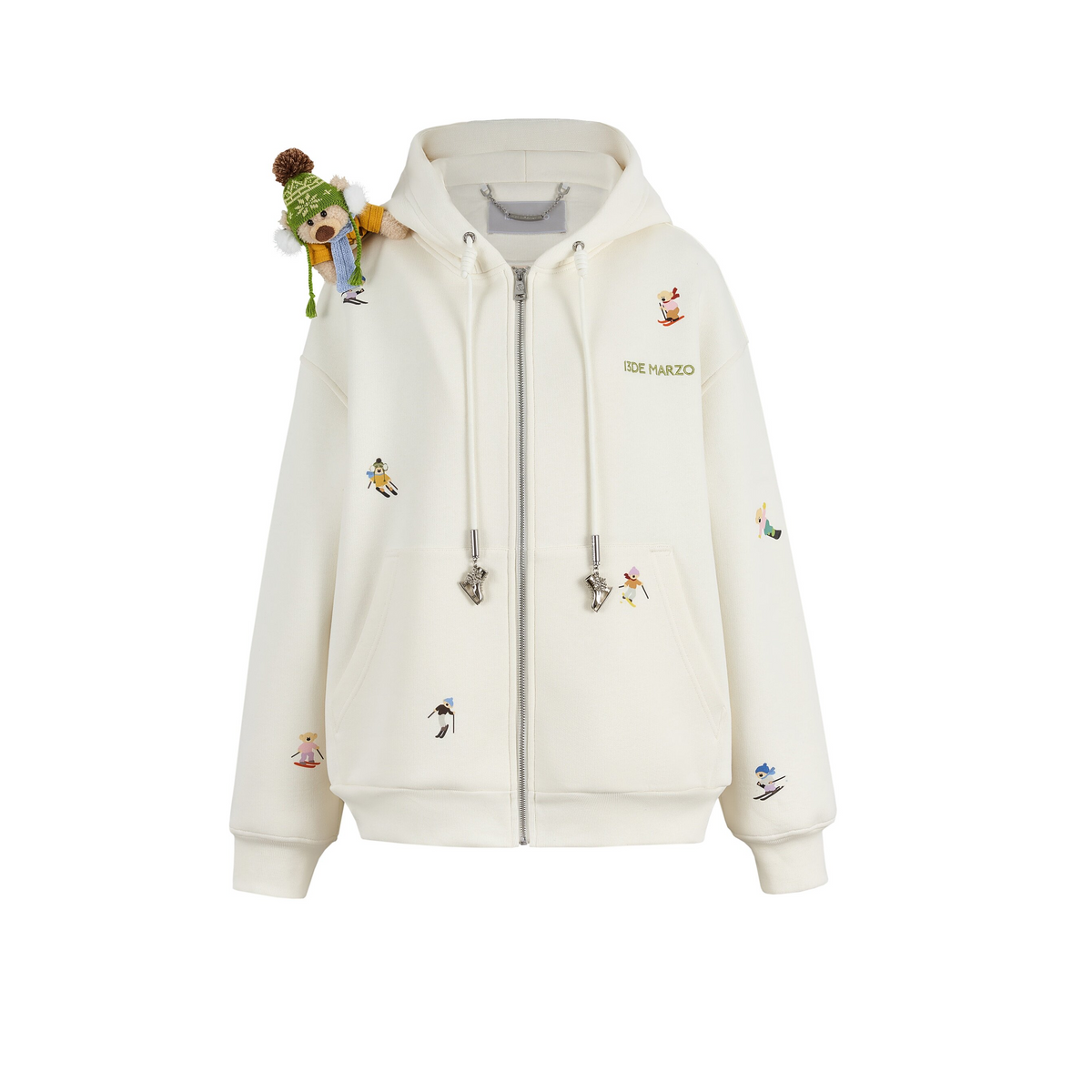 Snow Bear Printed Hooded Sweatshirt