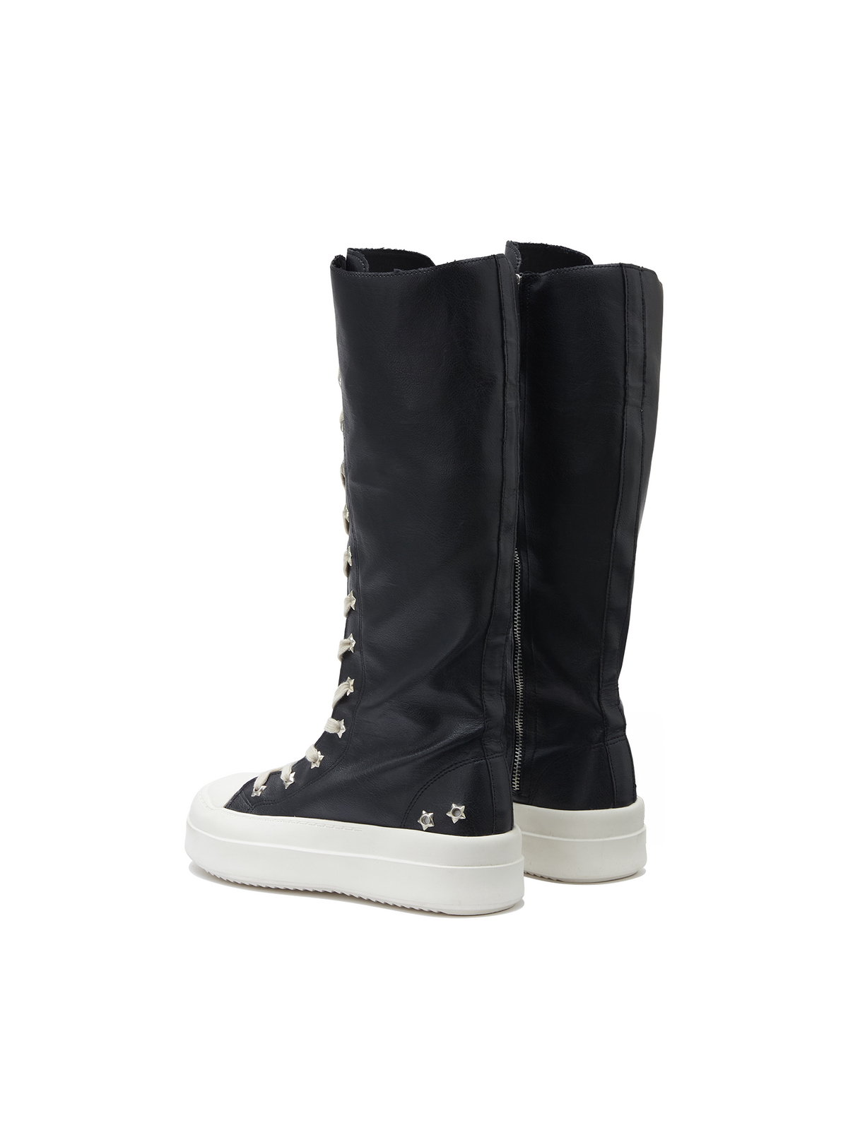 Lace-Up Platform Knee-High Boots
