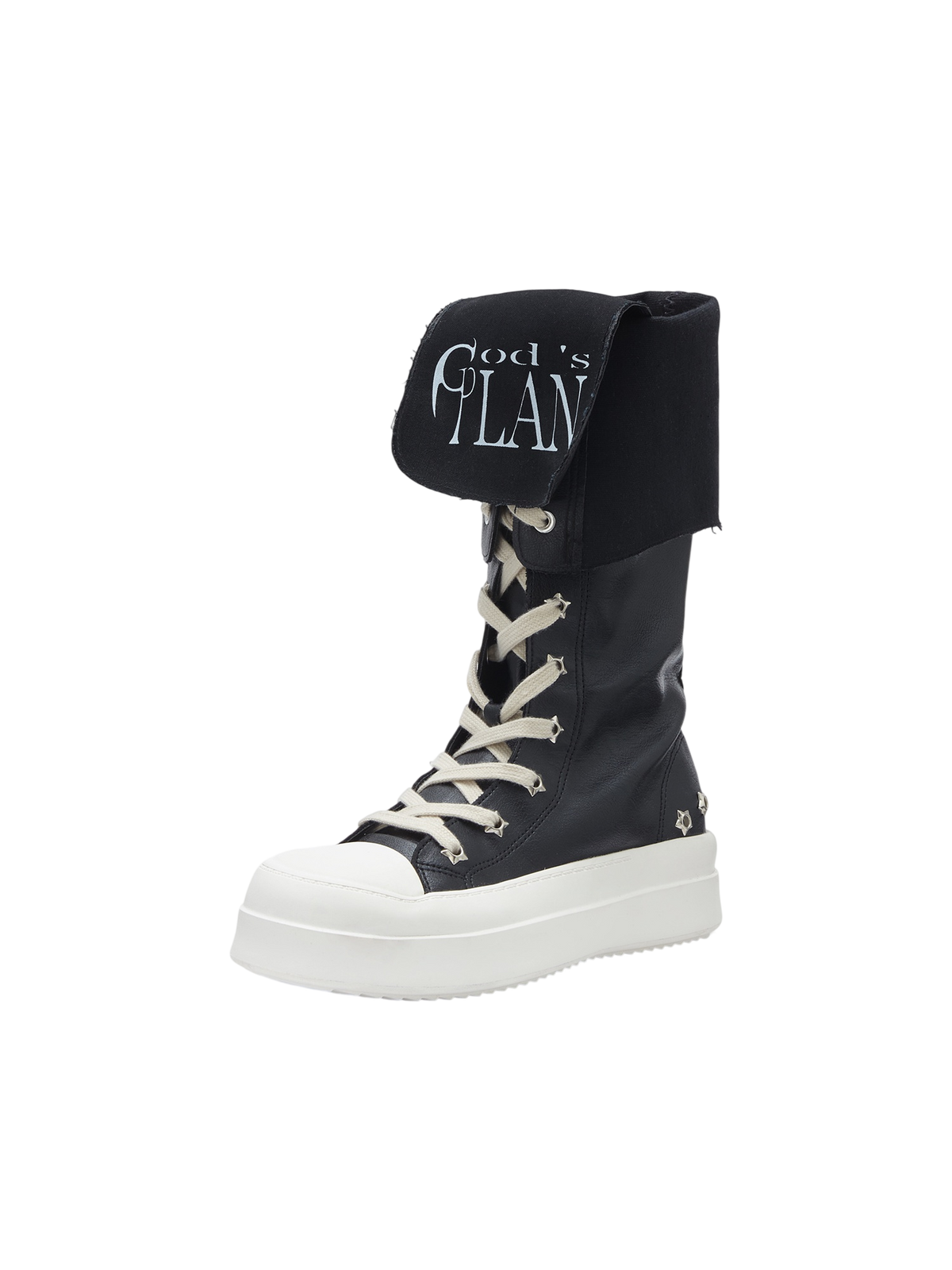 Lace-Up Platform Knee-High Boots