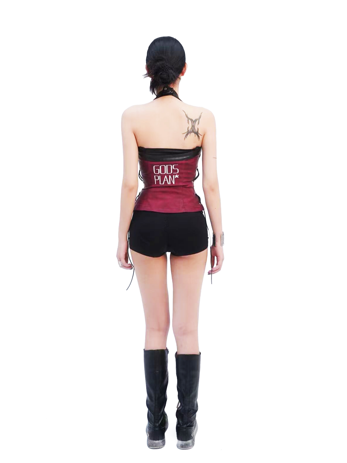 Colorblock Corset Halter Tank Top