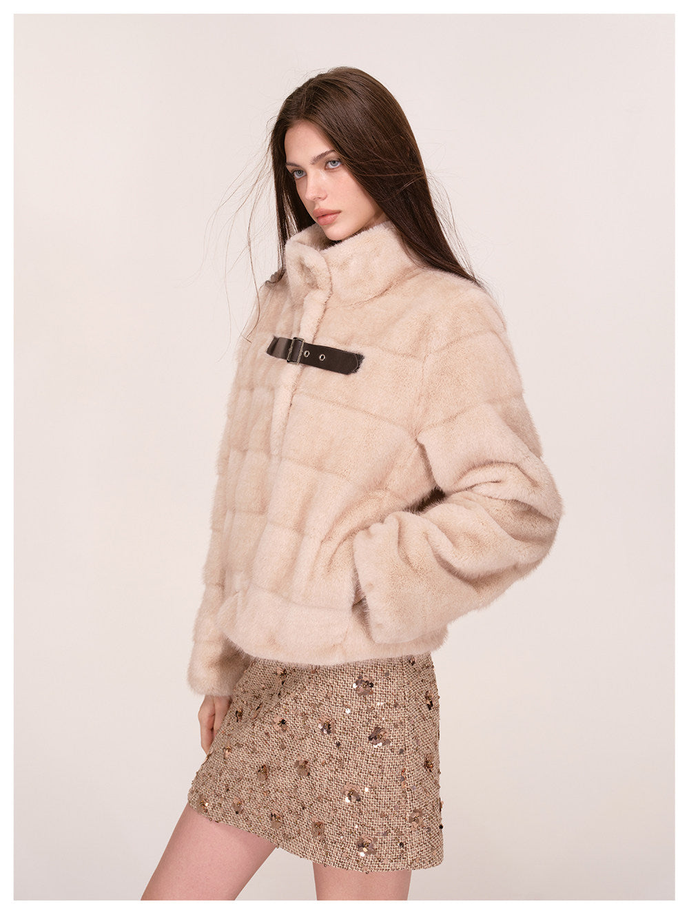 Giacca corta vintage in ecopelliccia