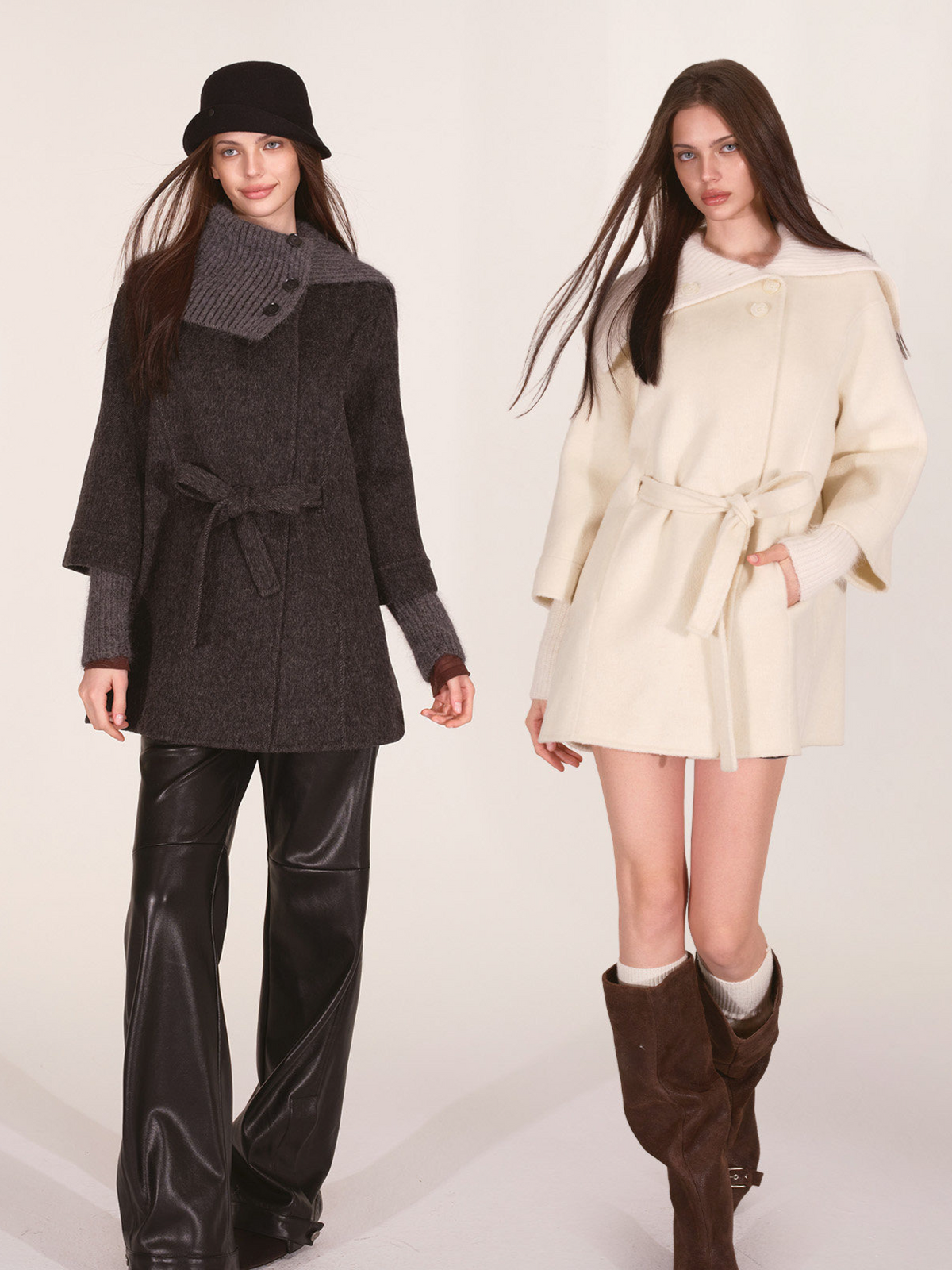 Double-Faced Asymmetric Wool Coat