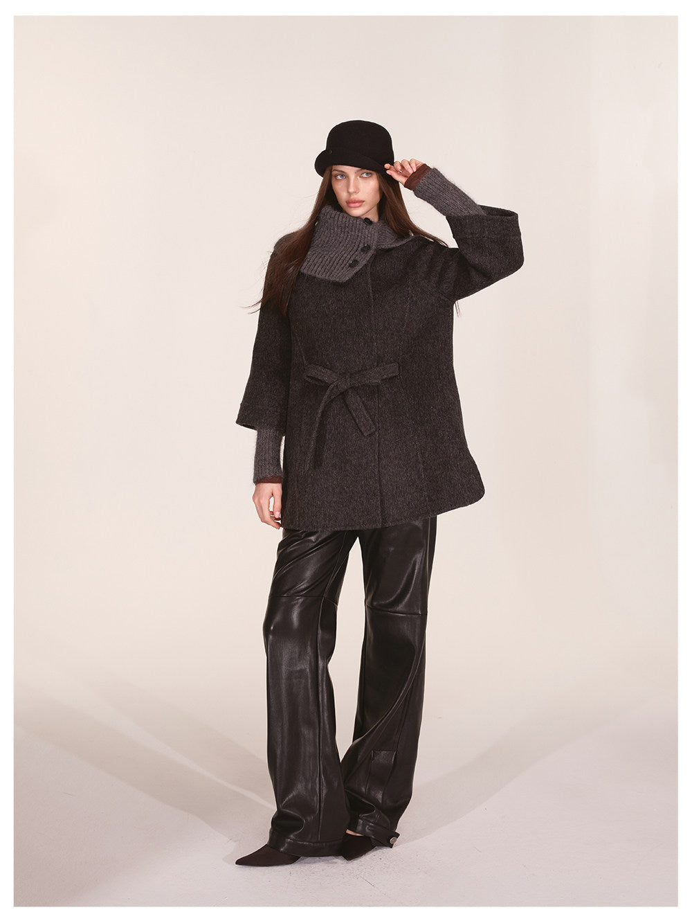 Double-Faced Asymmetric Wool Coat