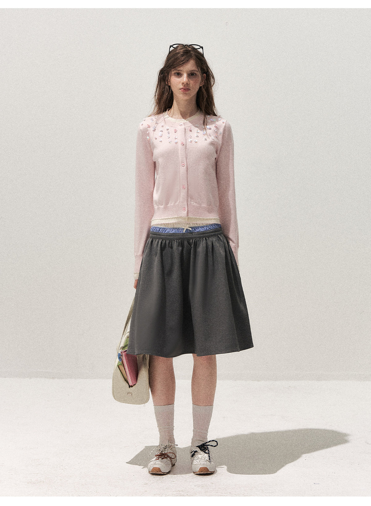 Pleated A-Line Mini Skirt