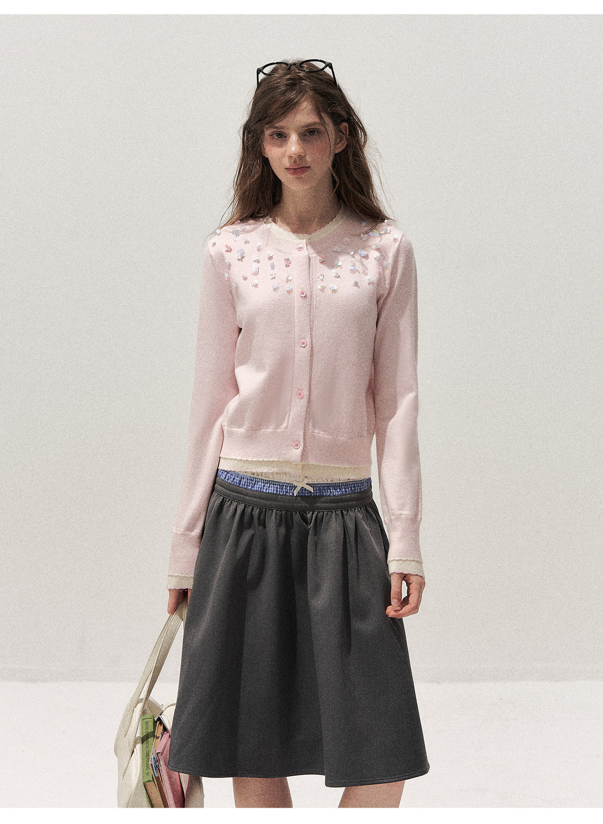 Pleated A-Line Mini Skirt