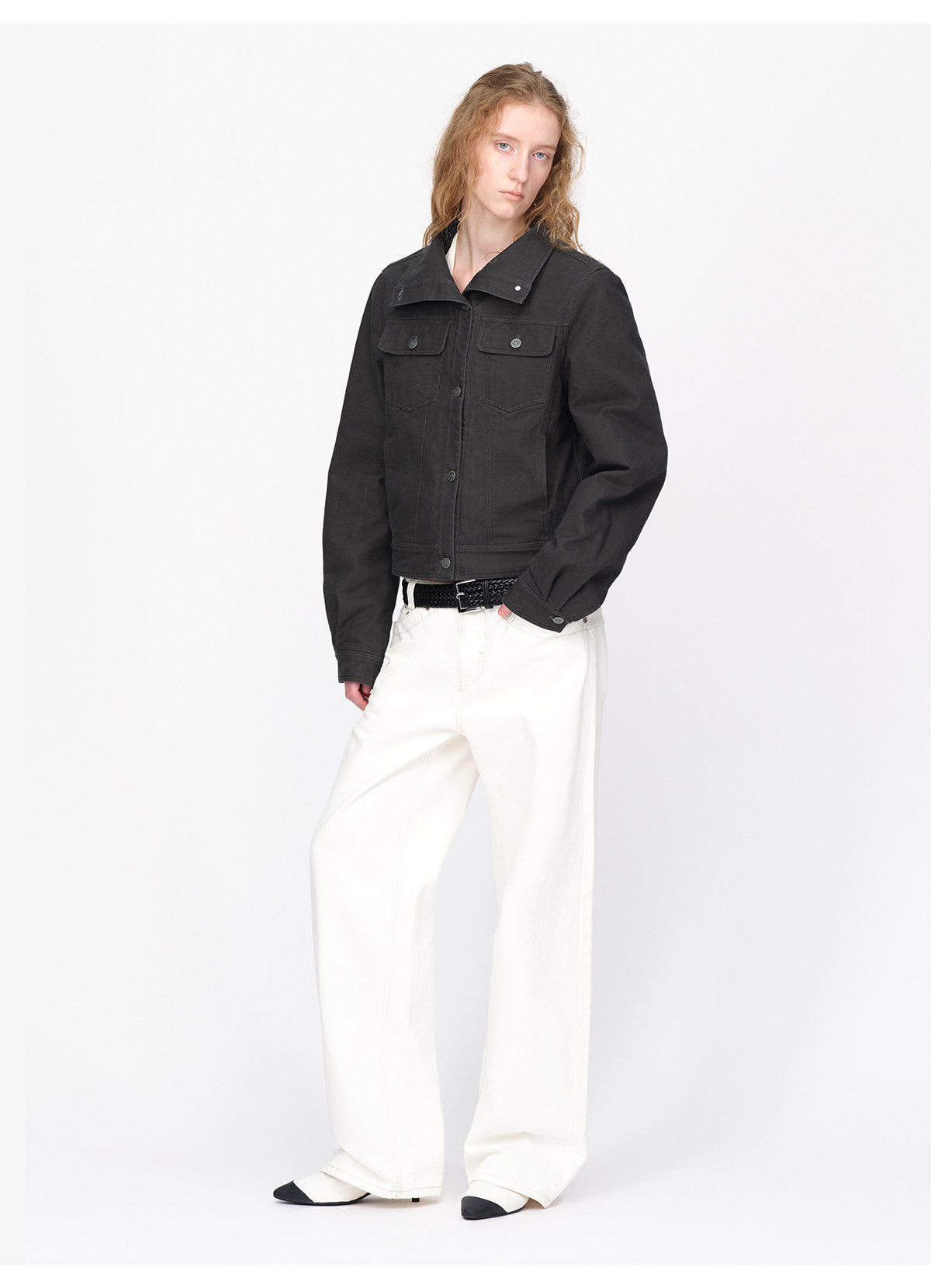 Vintage-gewaschene wattierte Utility-Jacke