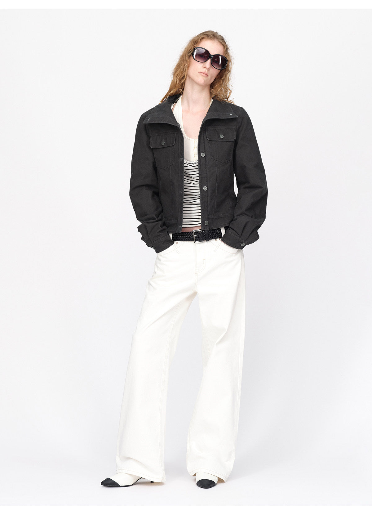 Vintage-gewaschene wattierte Utility-Jacke