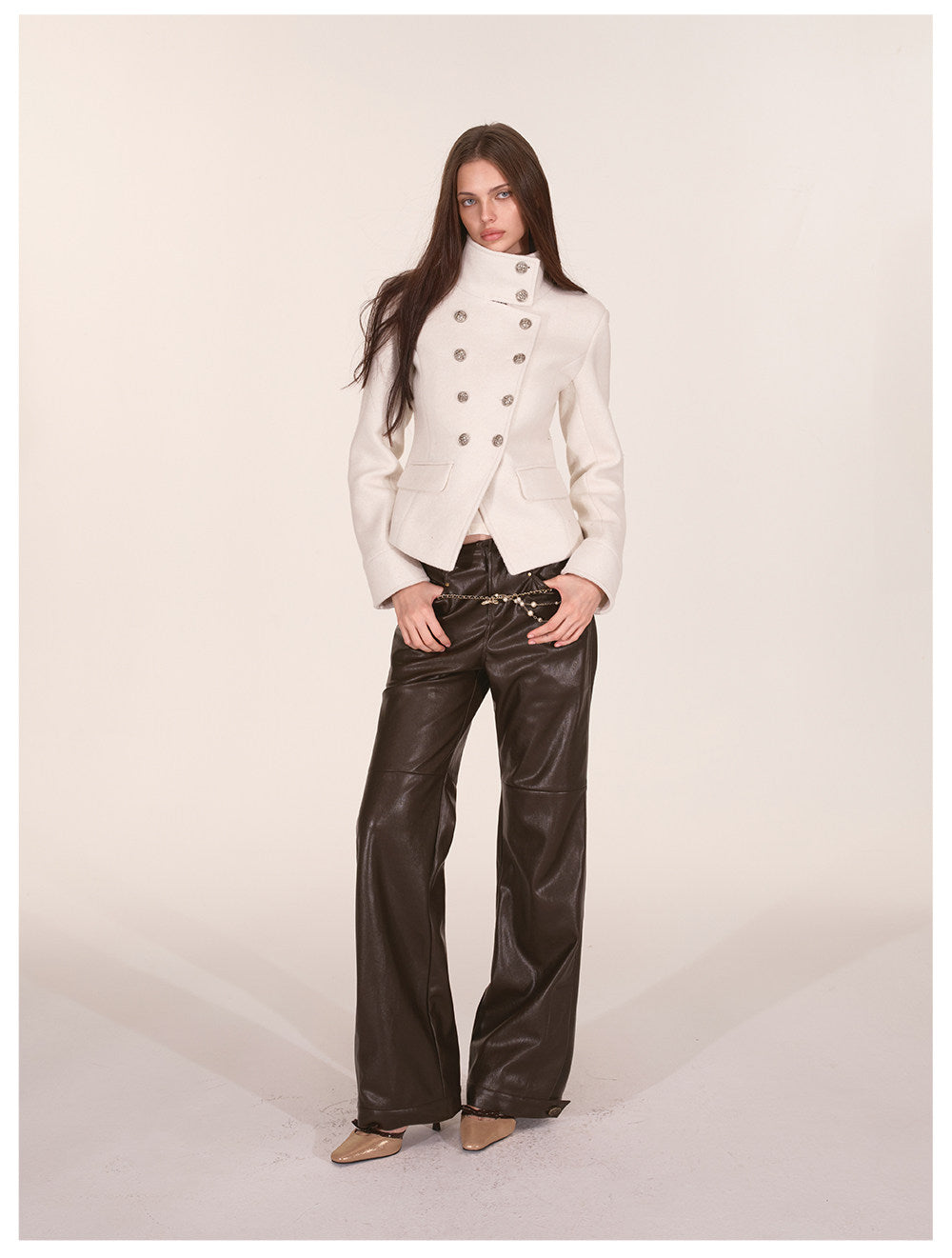 Structured Napoleon Double-Breasted Jacket