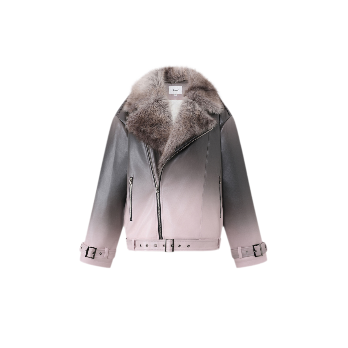 Gradient Tie-Dye Biker Jacket