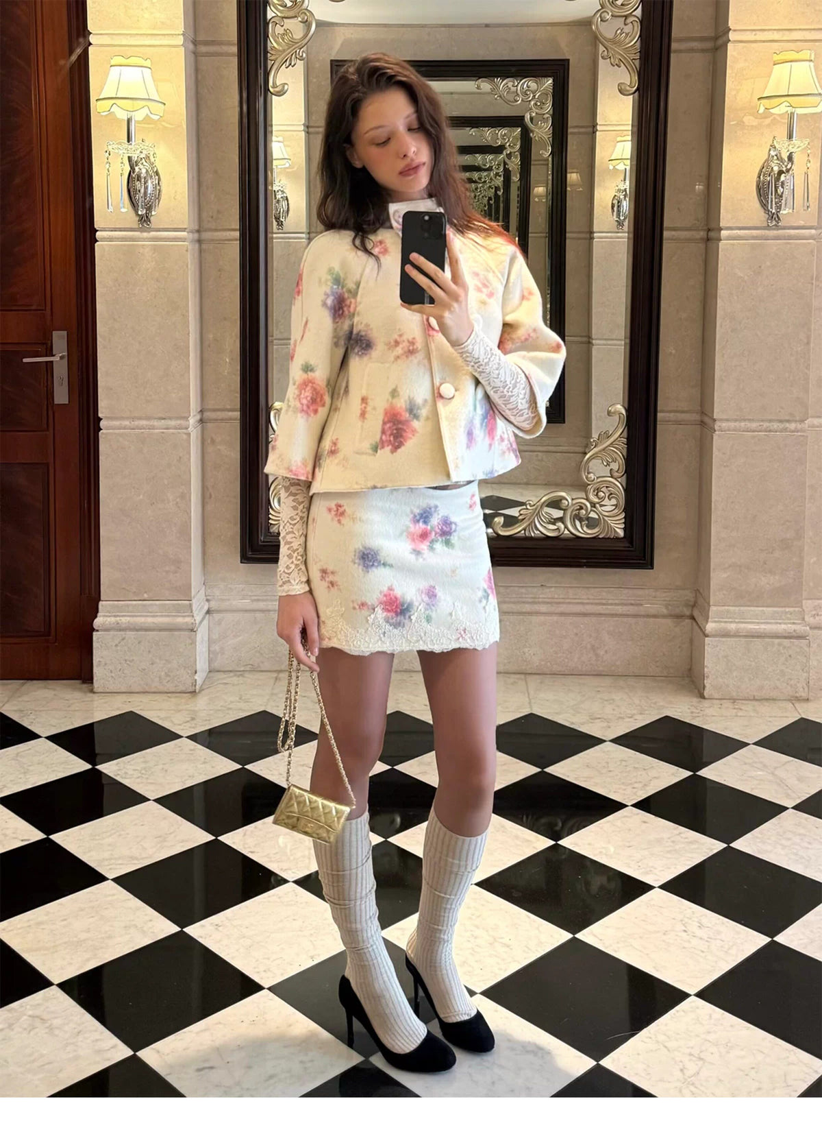 Vintage Floral Double-Faced Suit