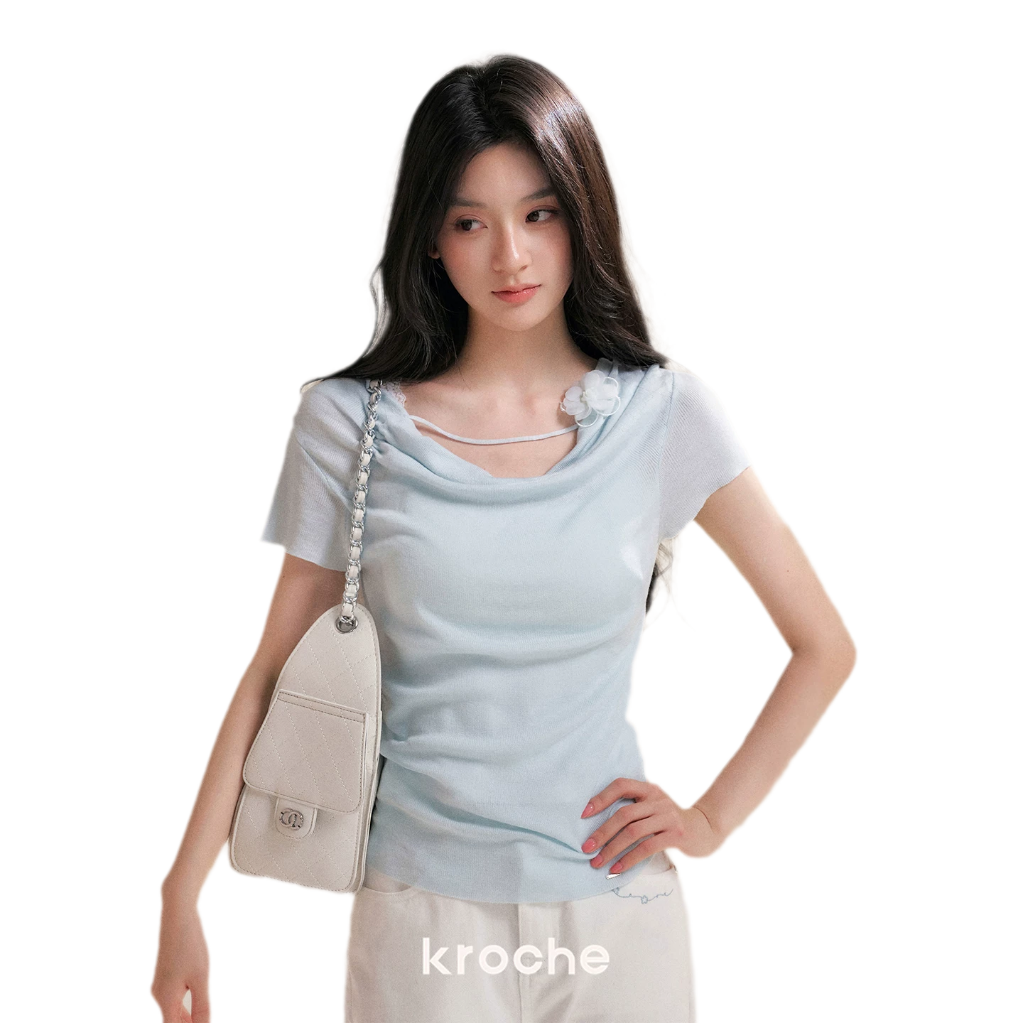 Lyocell Cowl Flower Tee