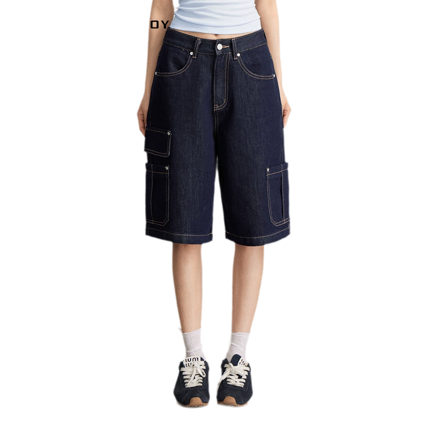 Wide-Leg Cargo Shorts
