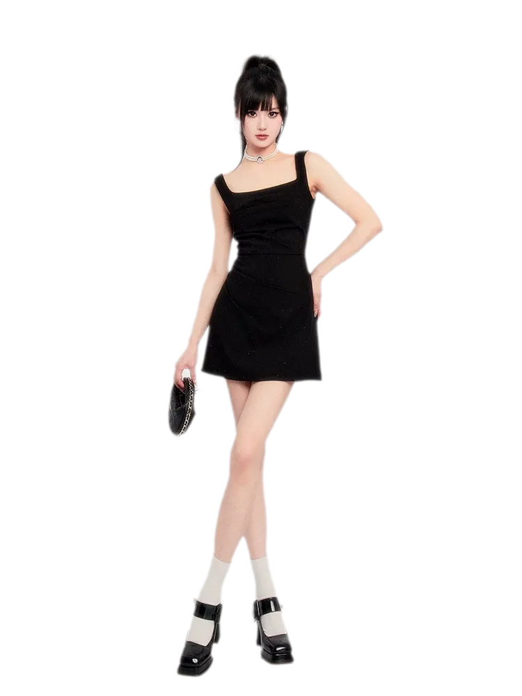 Structured Sparkle Asymmetric Mini Dress