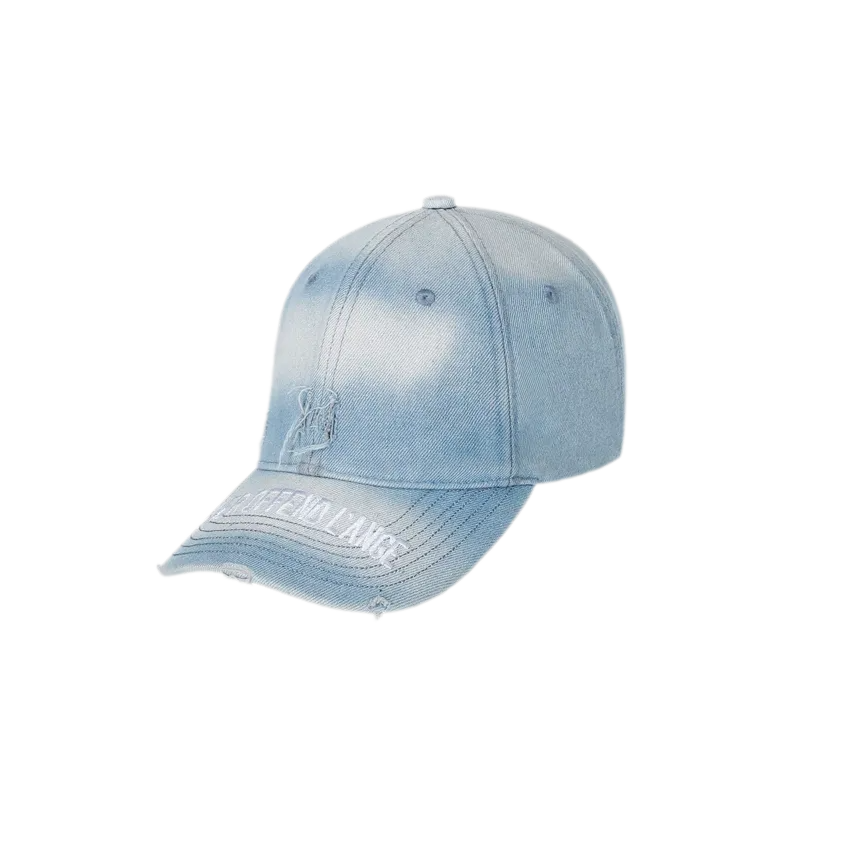 Washed Denim Embroidered Cap