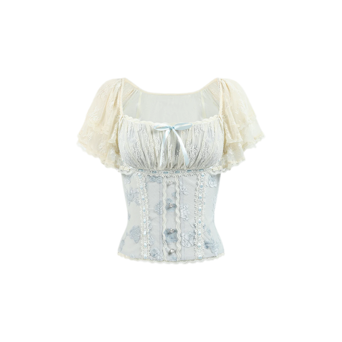 Lace Ruffle Fitted Top