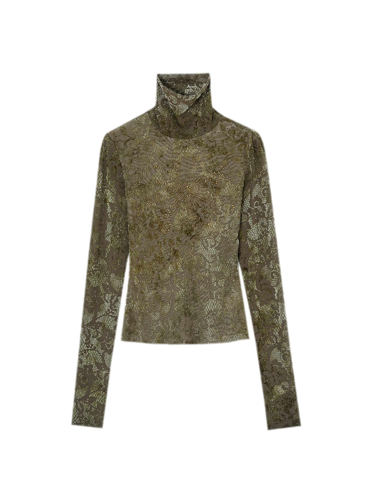 Rhinestone Velvet Jacquard Top
