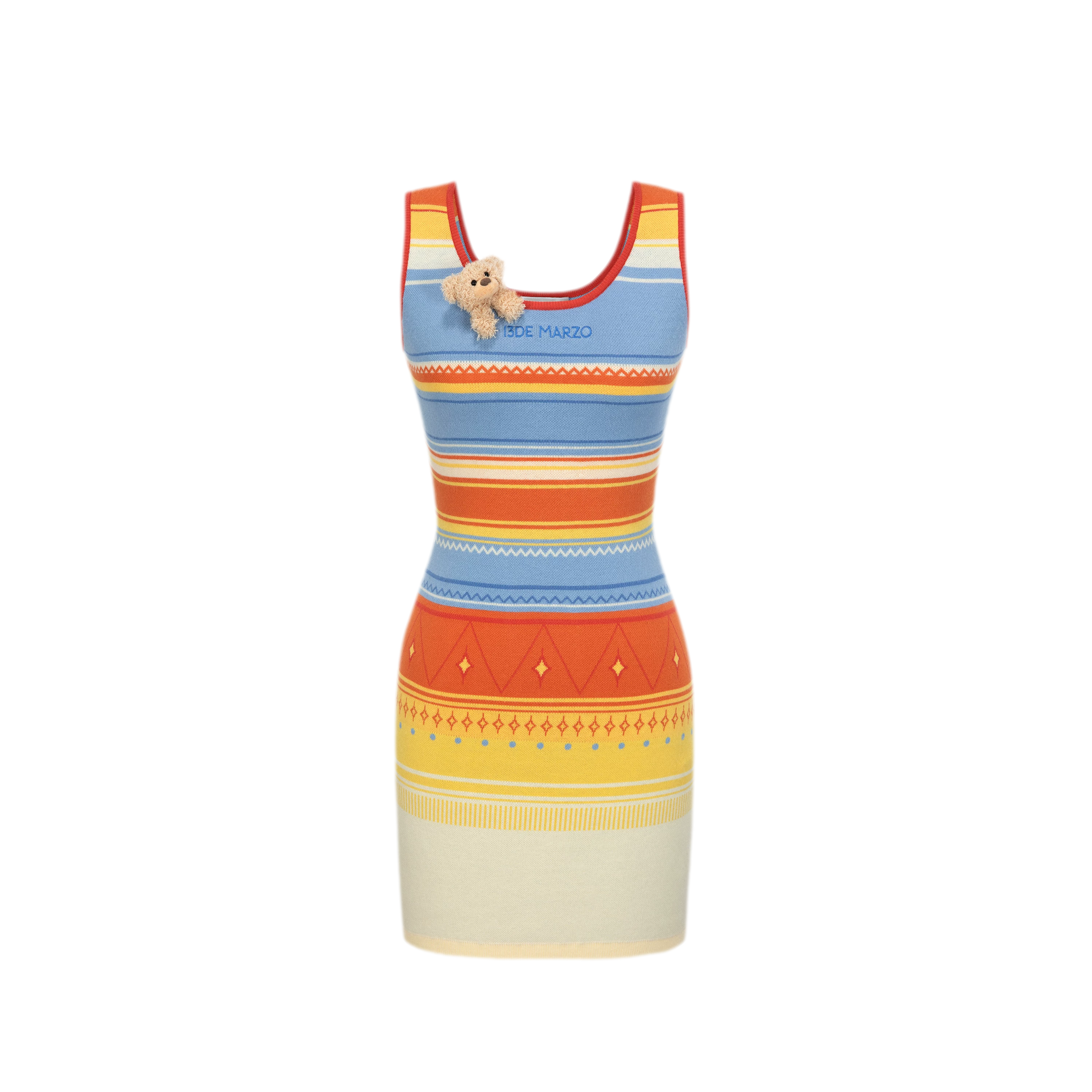Striped Cutout Knit Dress