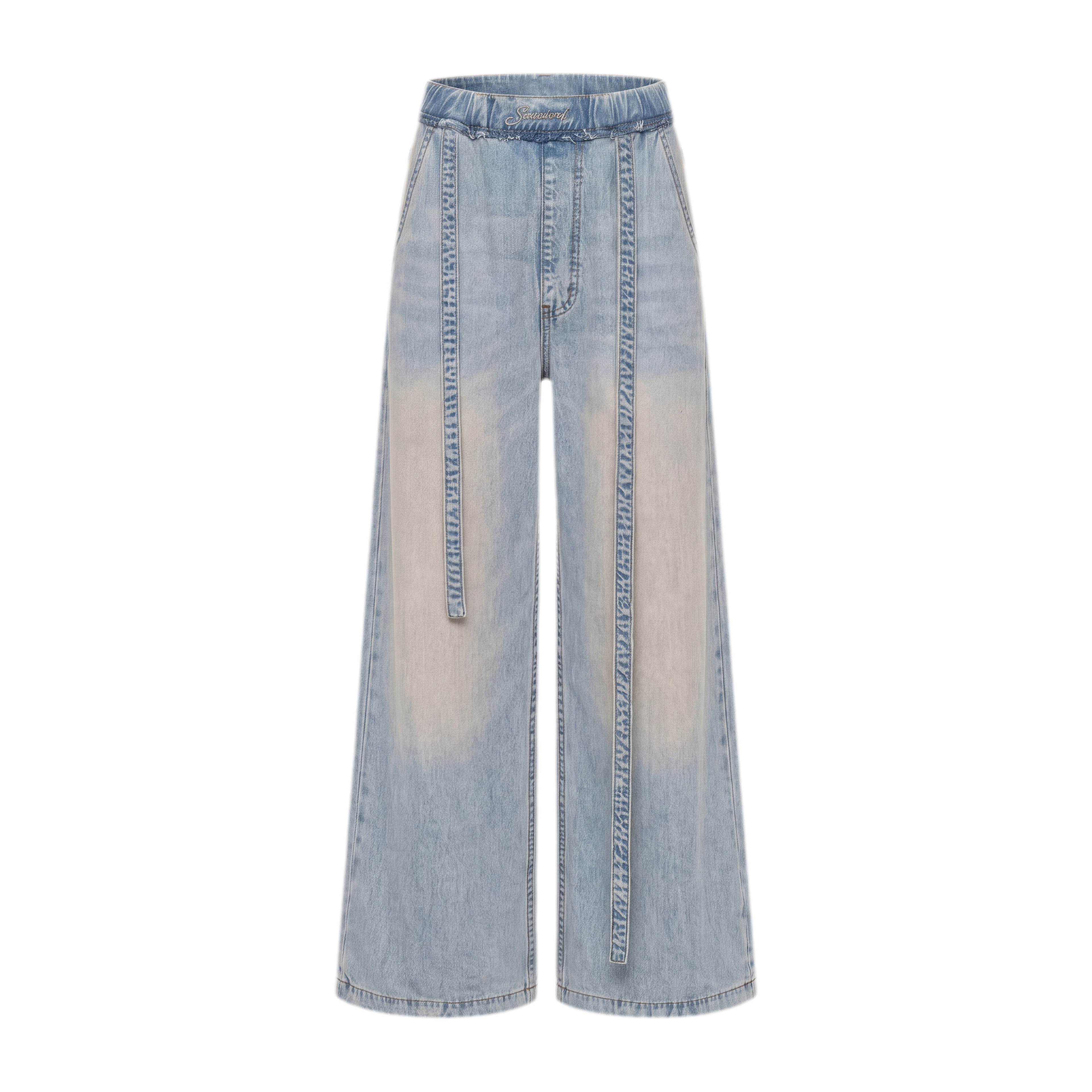Washed Tencel Wide-Leg Pants