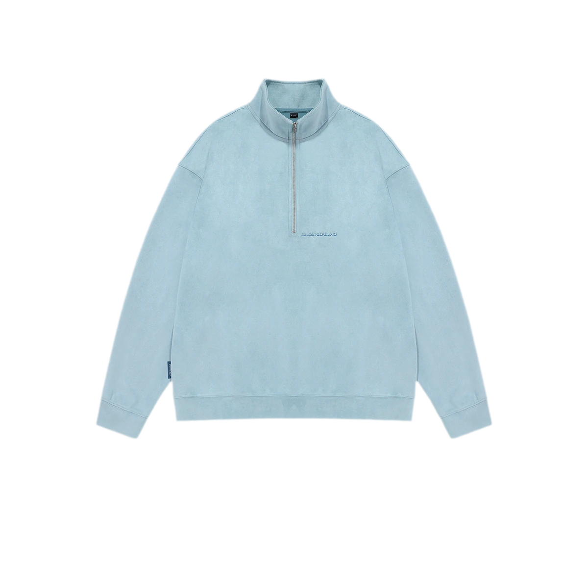 Faux Suede Oversize Polo Sweatshirt
