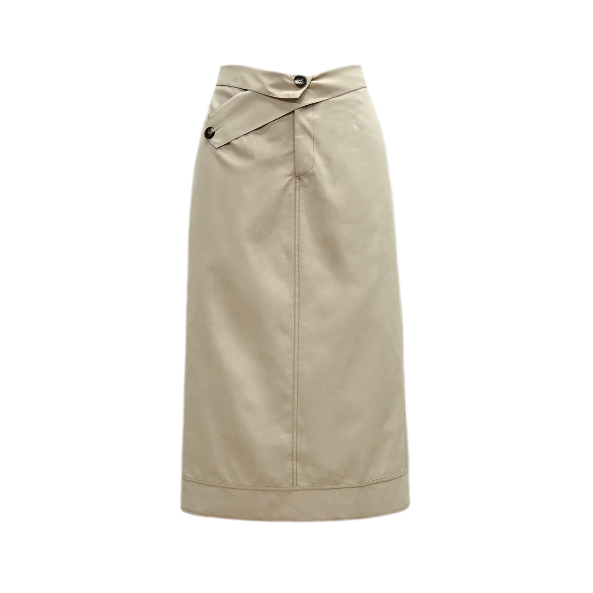Structured High-Waisted Midi Skirt