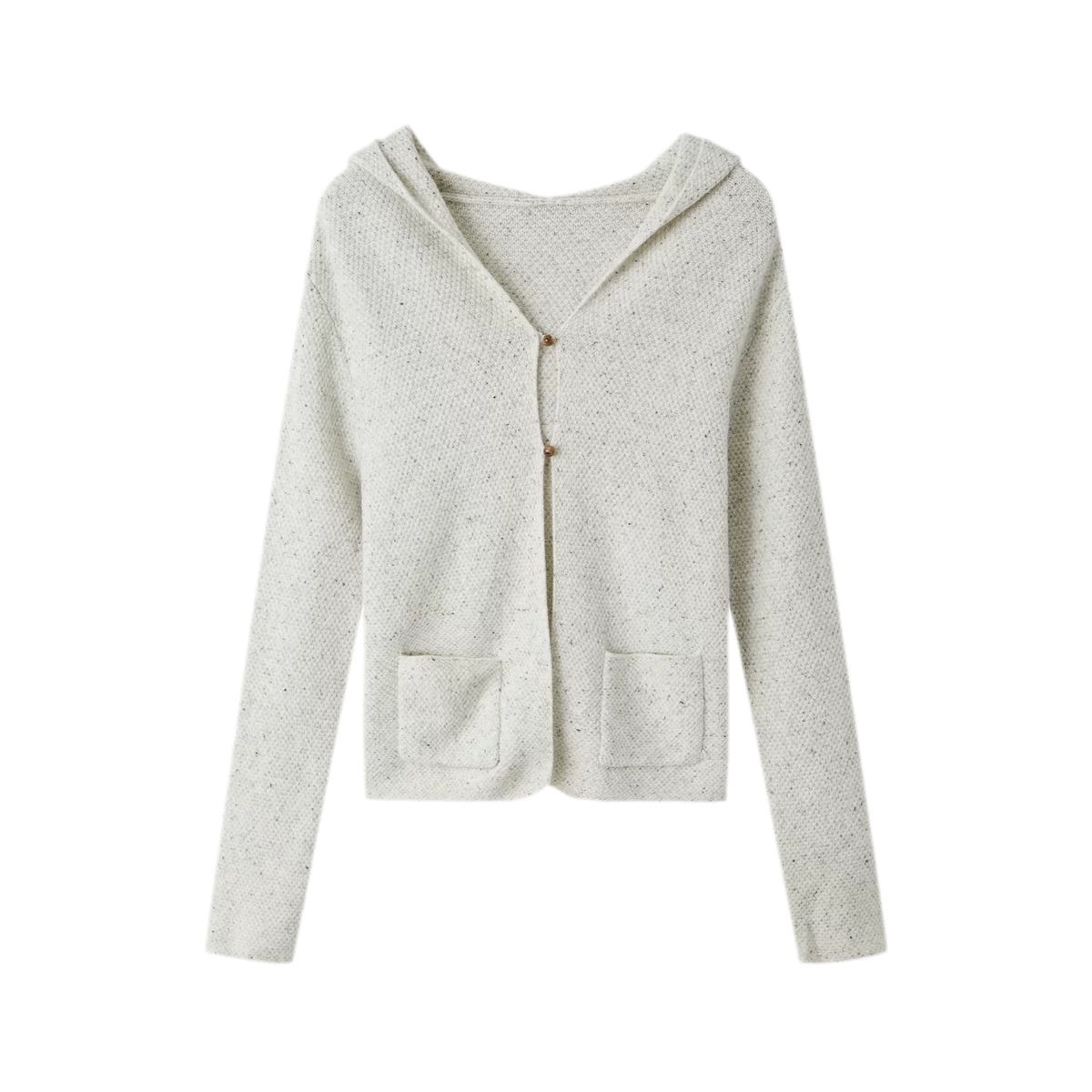 Cardigan en maille à capuche moucheté