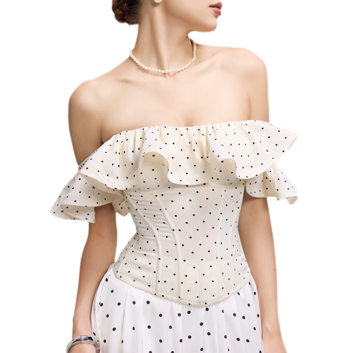 Polka Dot Ruffle Corset