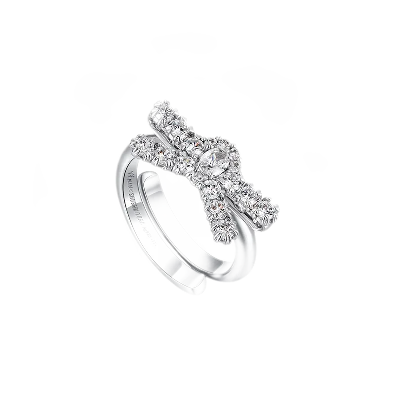 Gemstone Butterfly Knot Ring