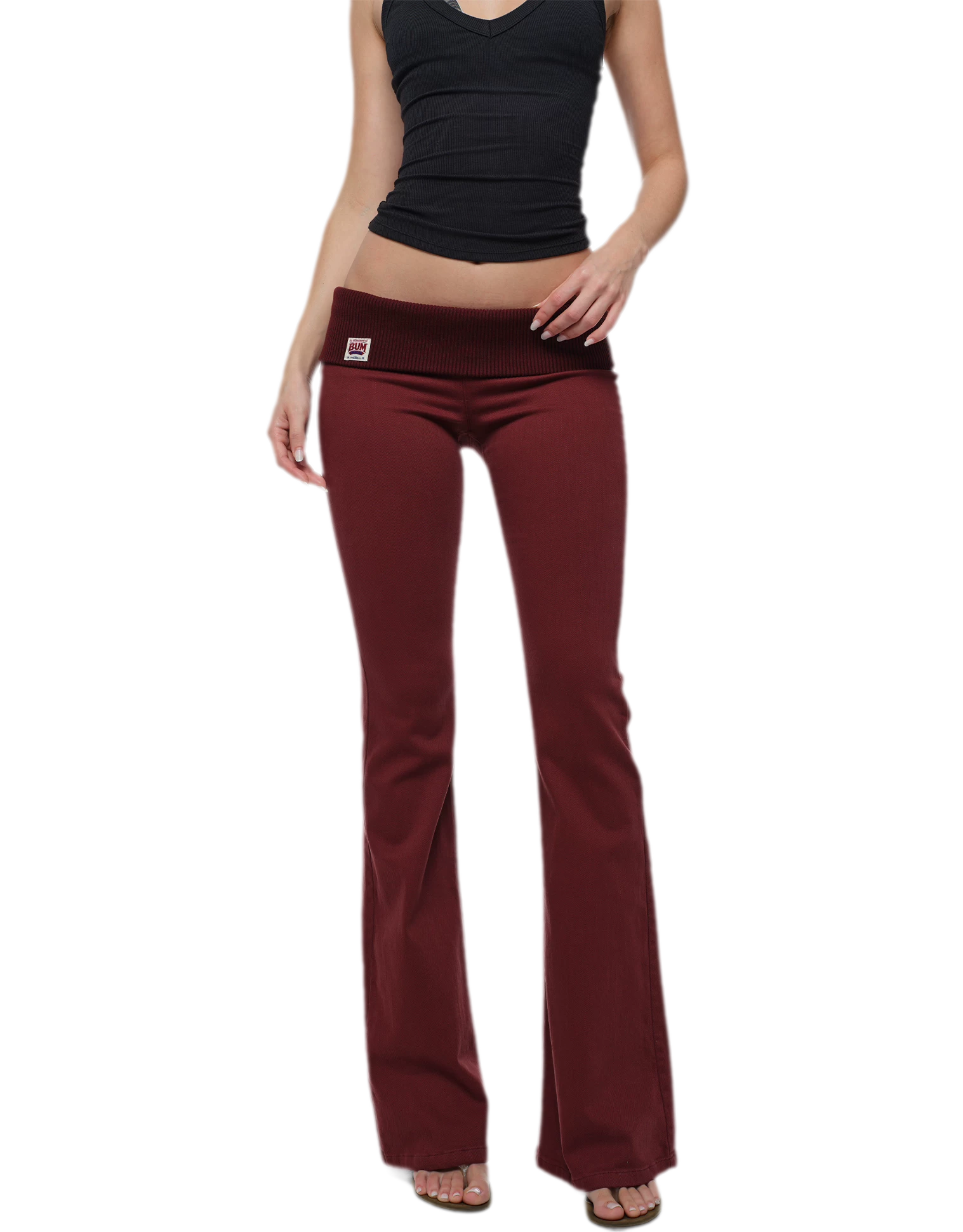 Turn-Up Flared Jeans