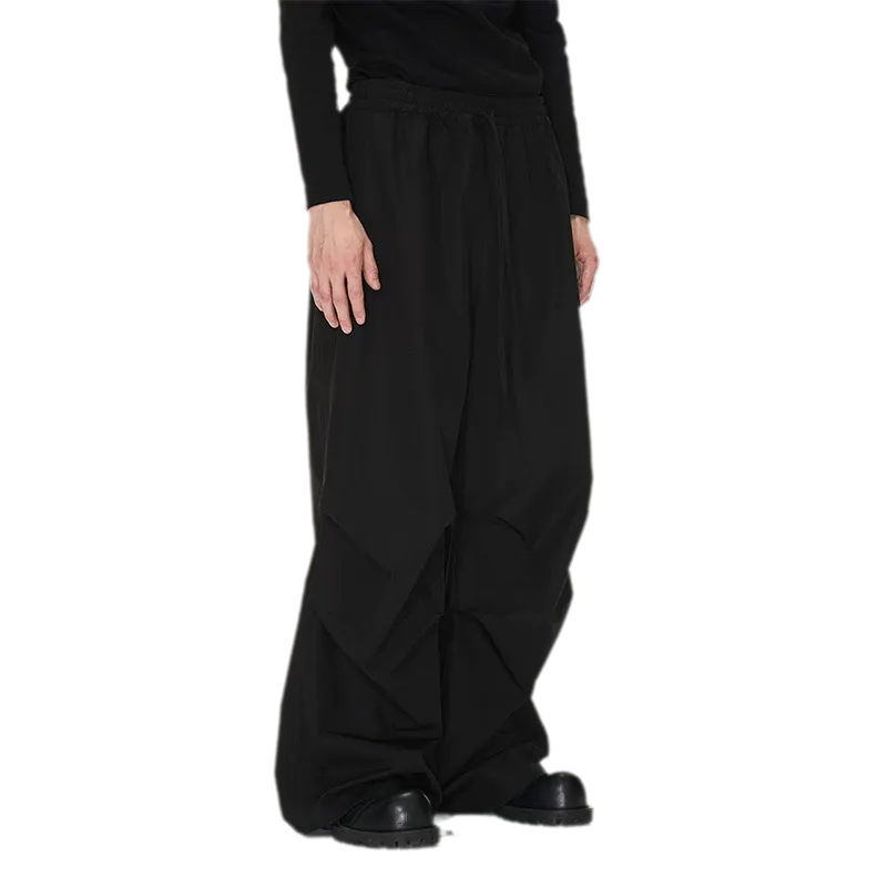 Sculptural Pleated Wide-Leg Trousers