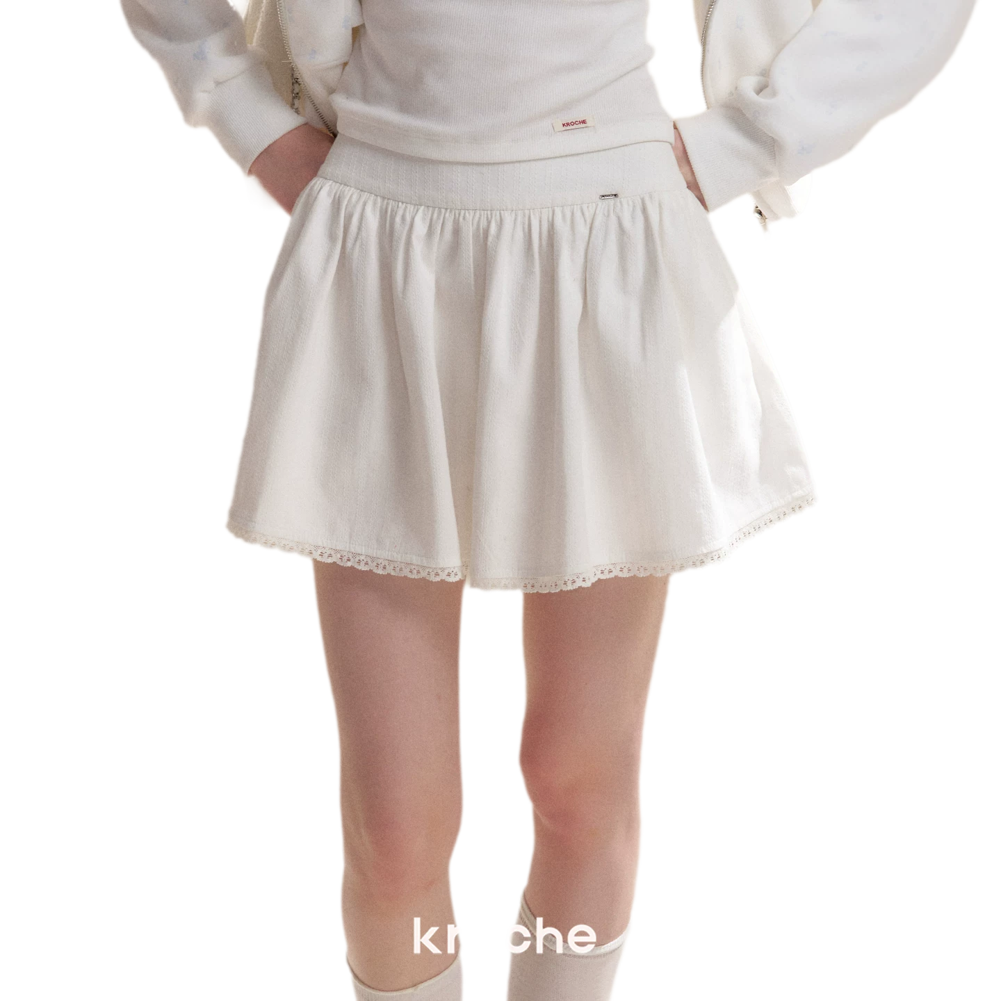 Textured A-Line Short Skirt