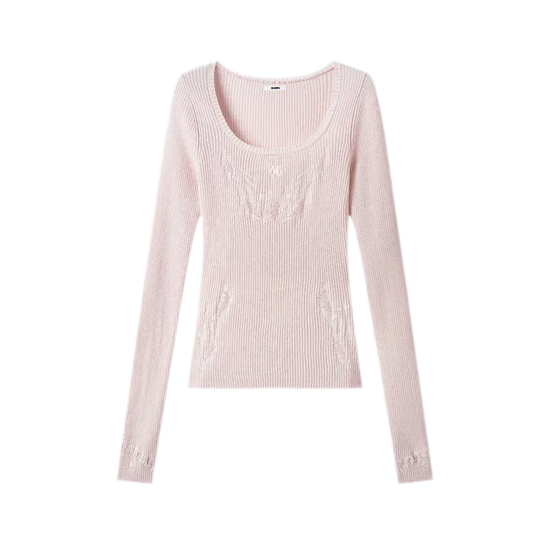 Wool Jacquard Slim-Fit Long-Sleeve Tee