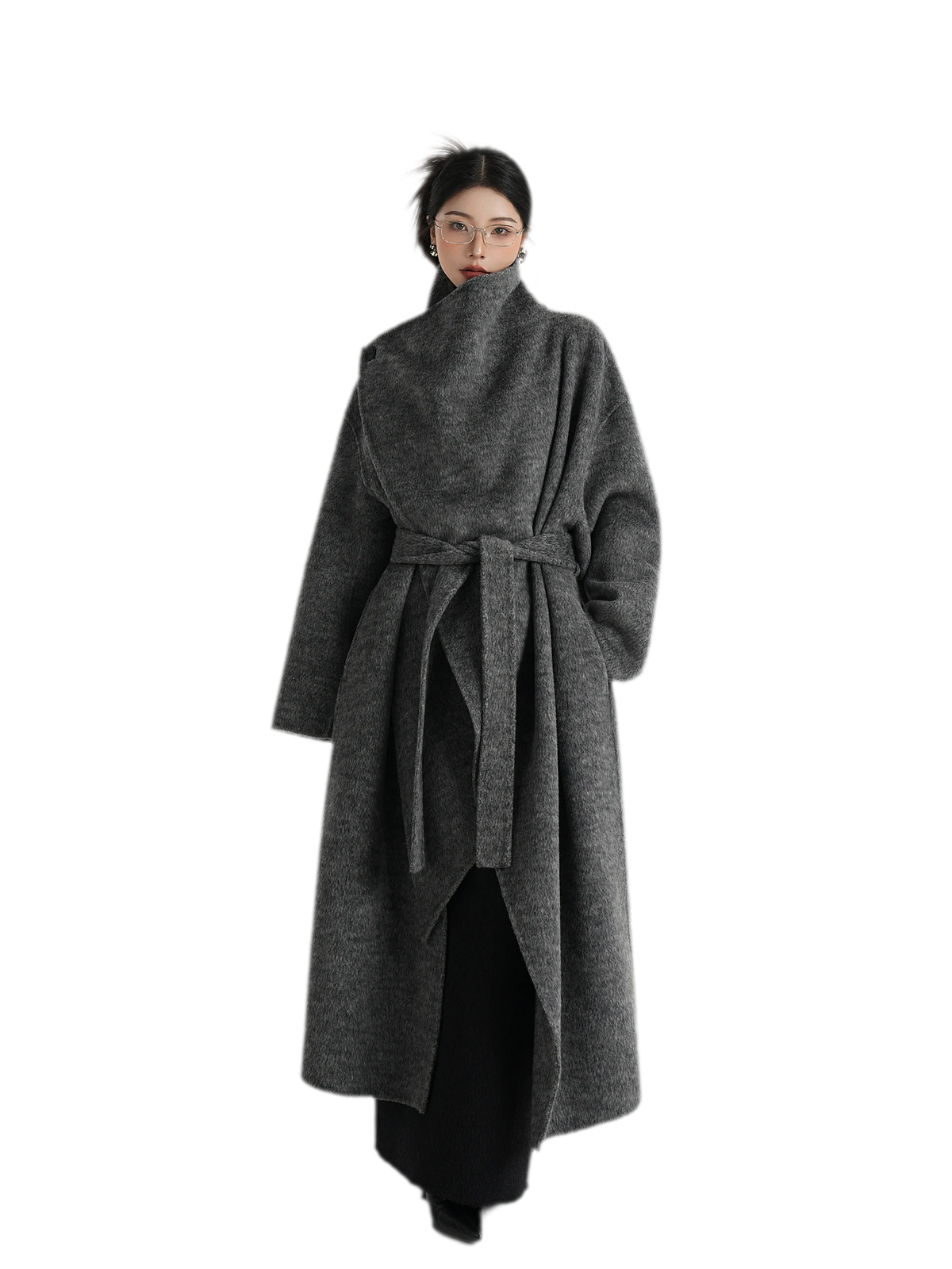Cashmere Wrap Longline Wool Coat