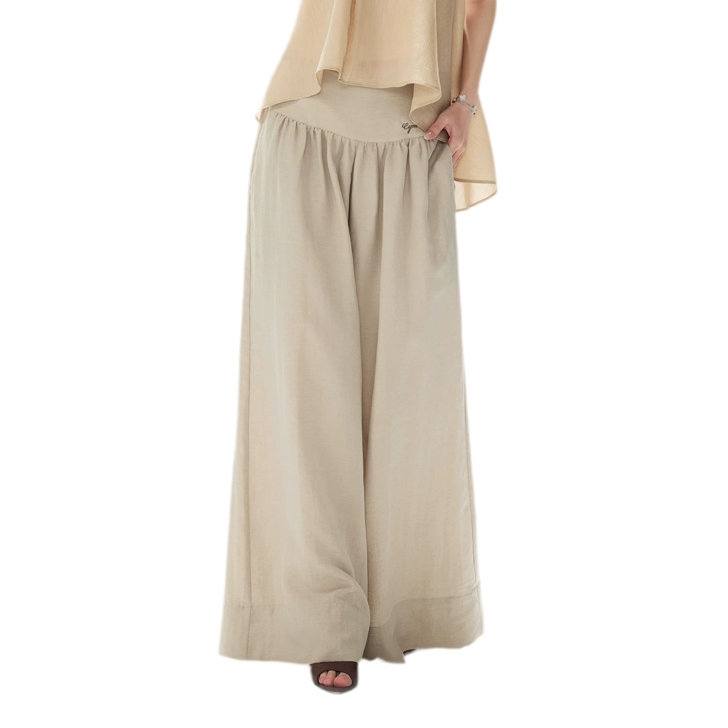Linen Wide-Leg Pants