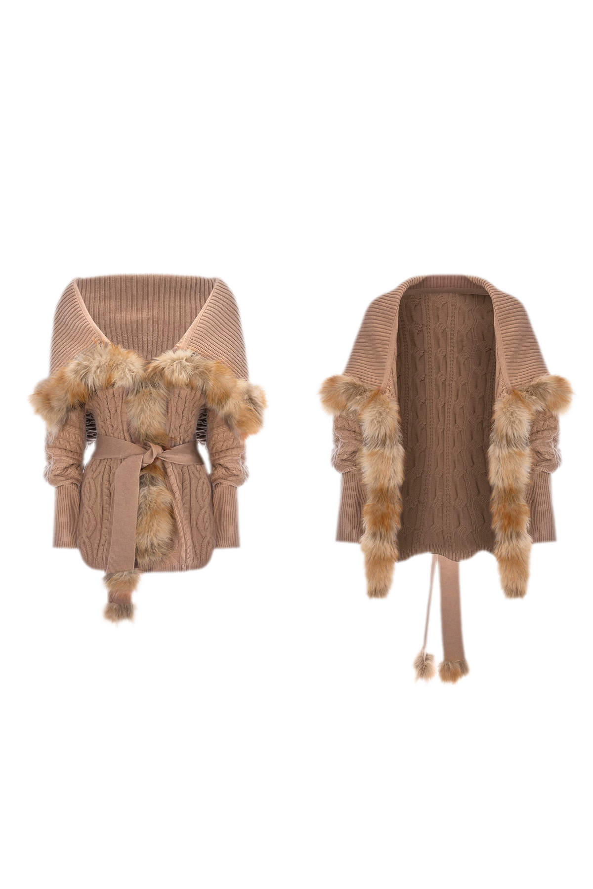 Cardigan chauve-souris en maille torsadée de mérinos