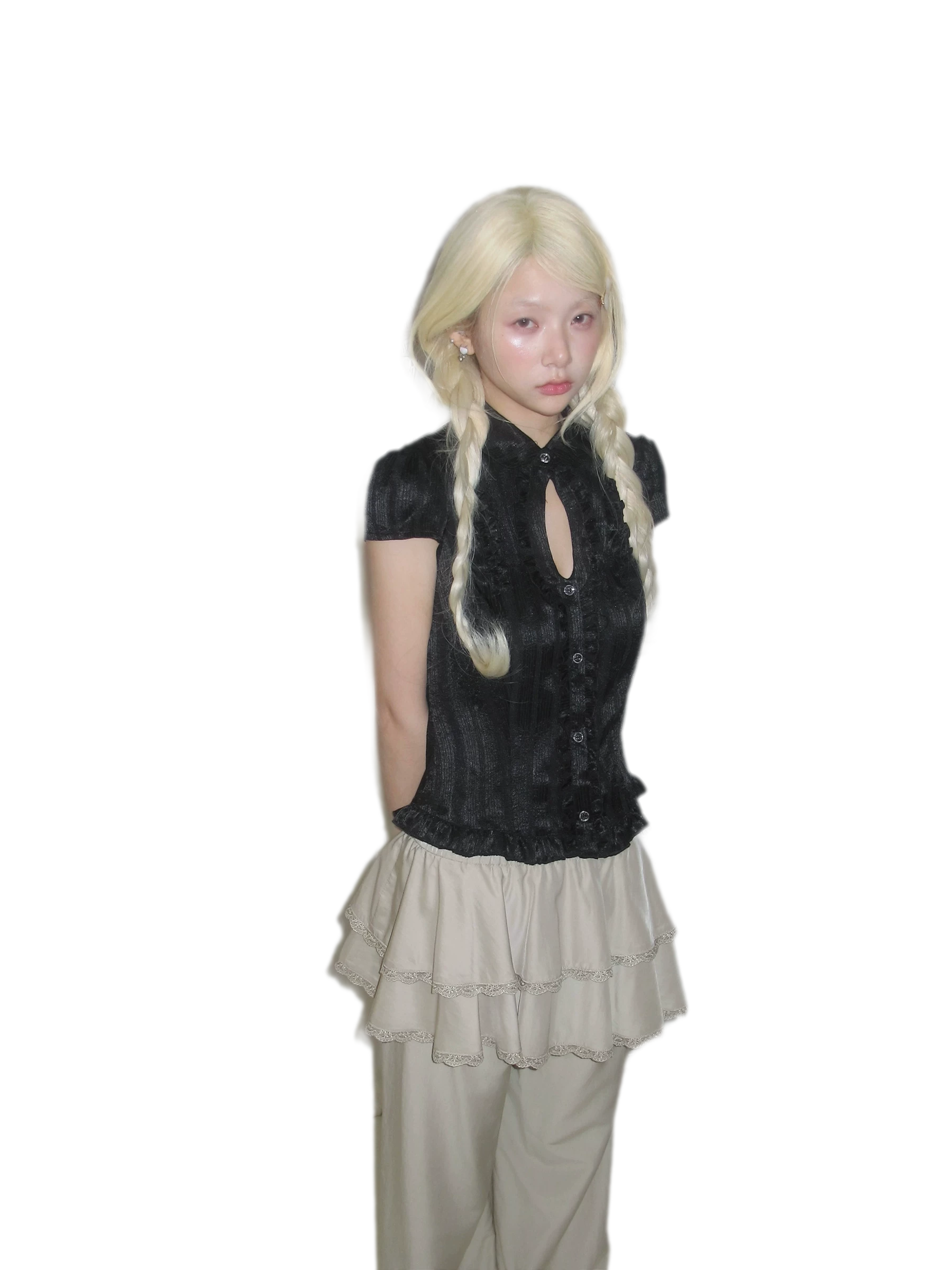 French Ruffle Short Blouse
