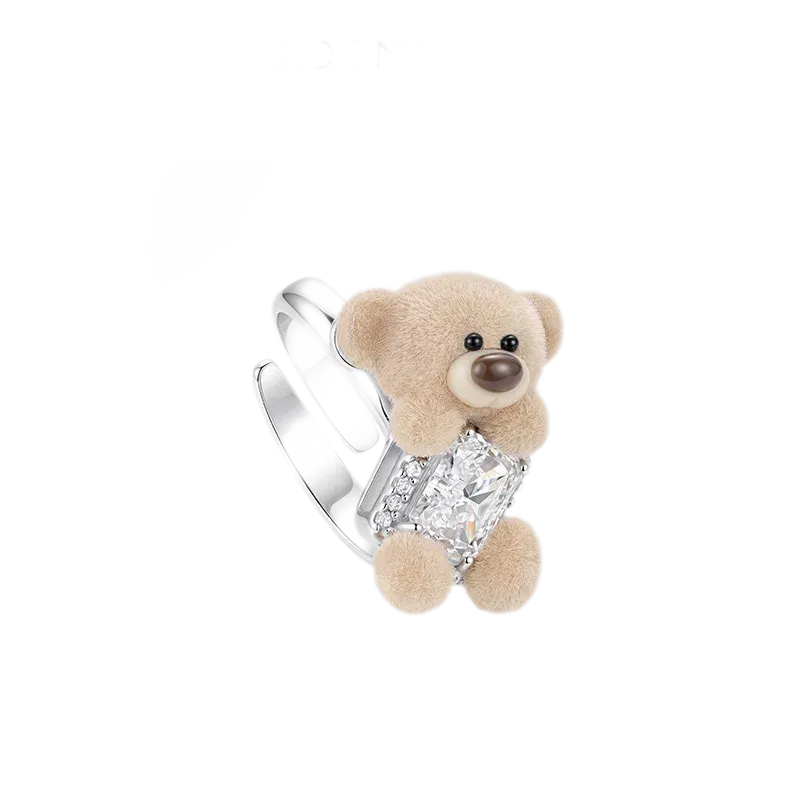 Bague ouverte ours en zircon