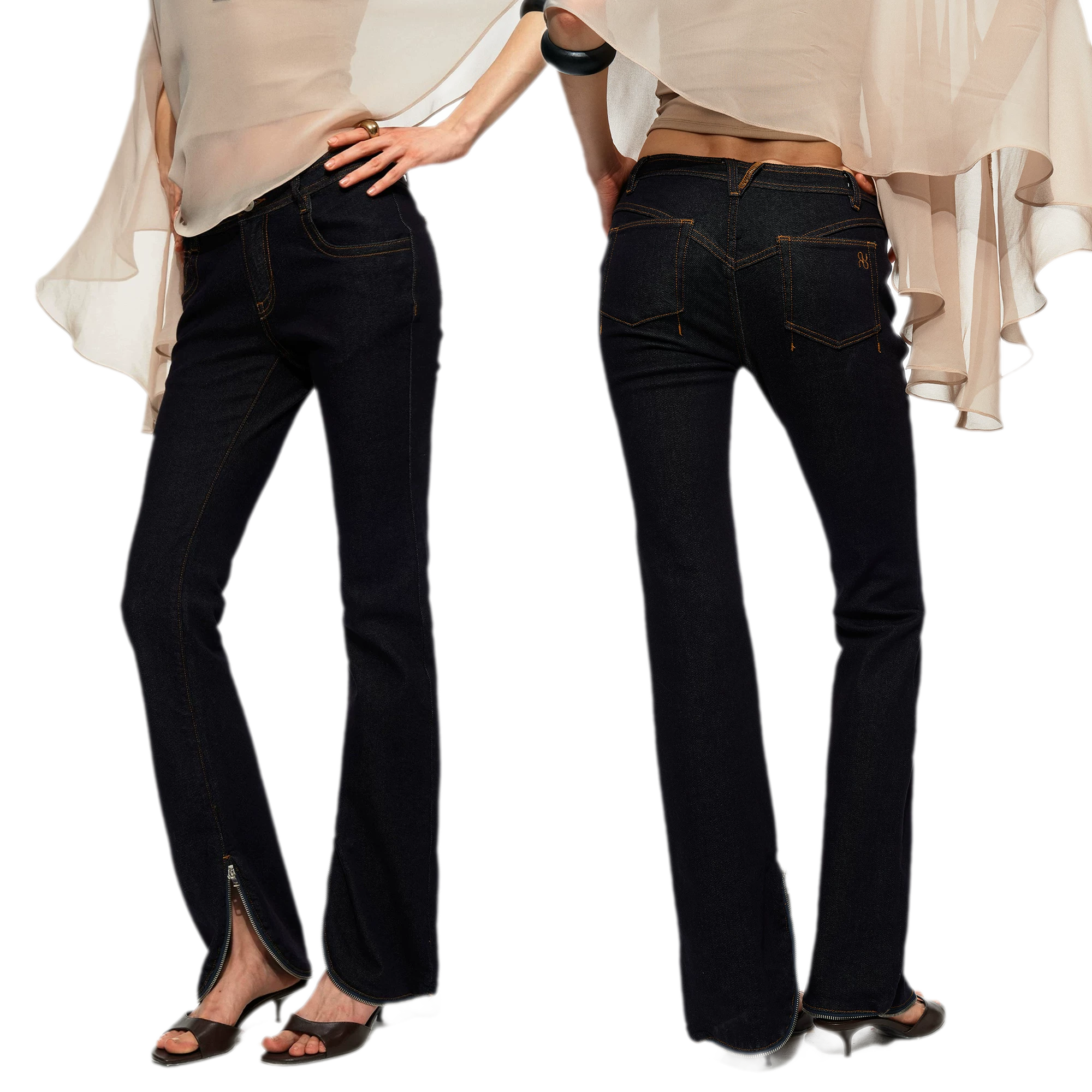 R2 Zip Hem Denim Jeans