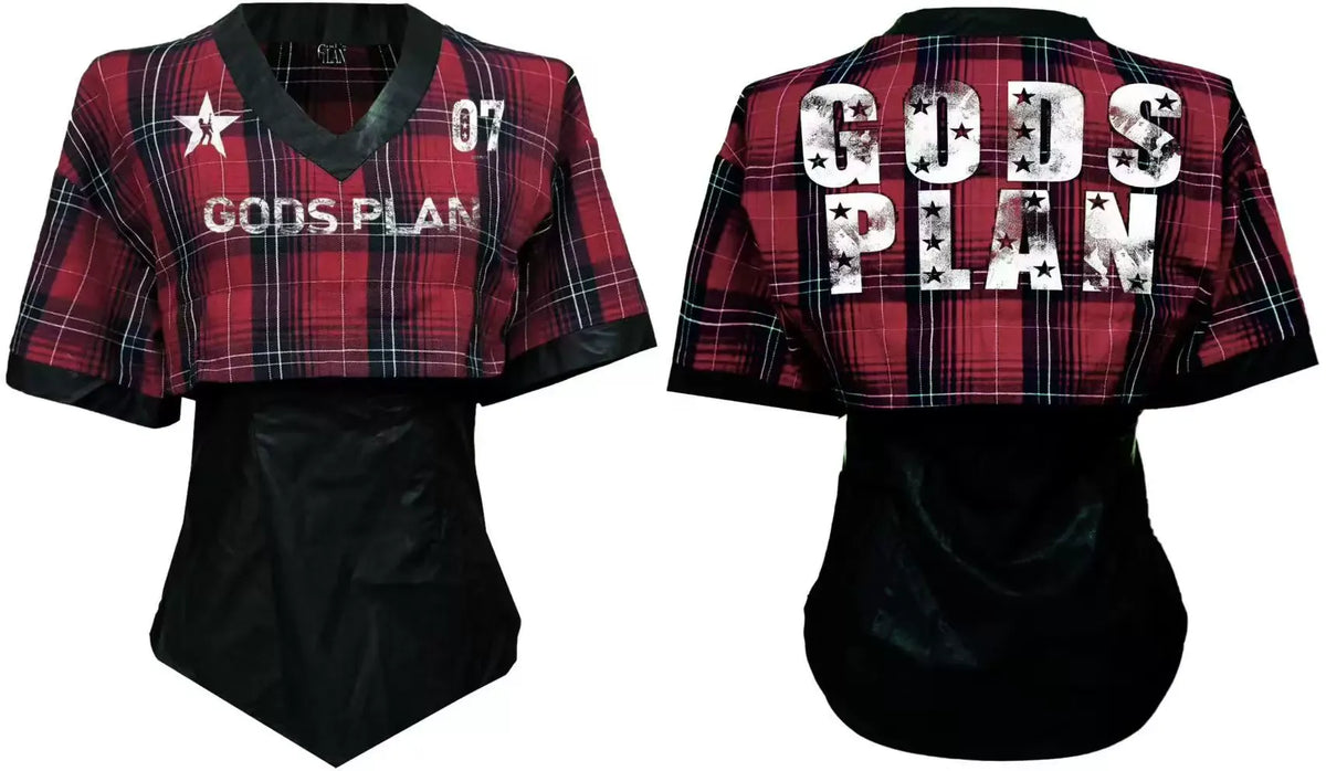 Plaid Fitted V-Neck Shirt