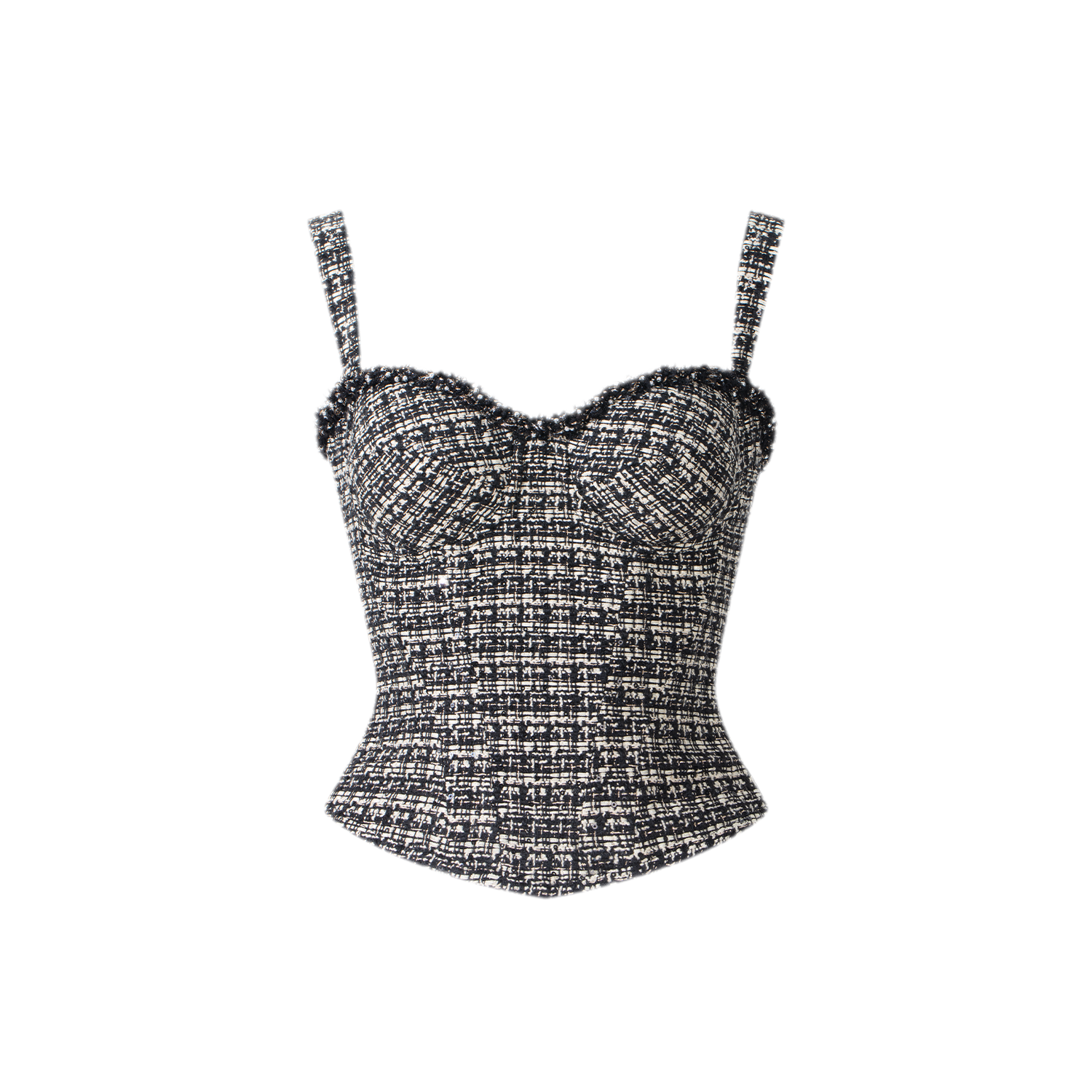 Tweed Corset Bustier Top