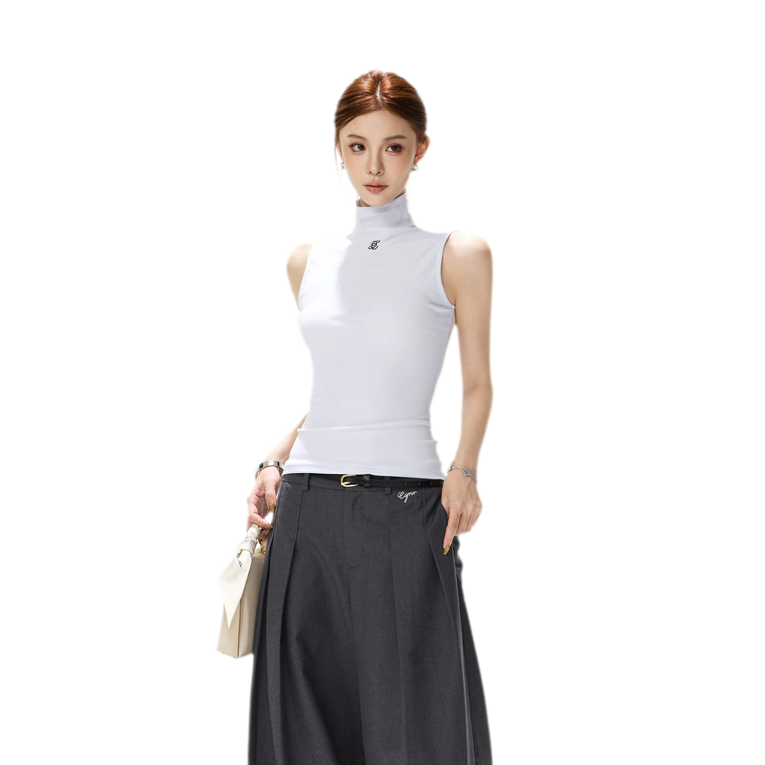 Haze Blue Slim Knit Top