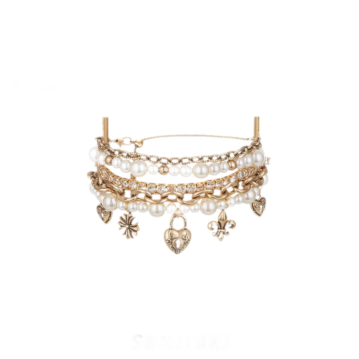 Pearl Heart Layered Bracelet