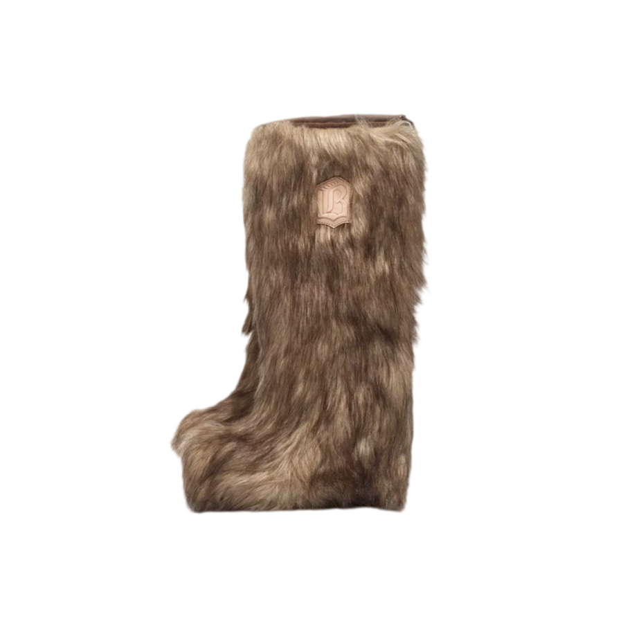 Eco-Fur Tall Wedge Boots
