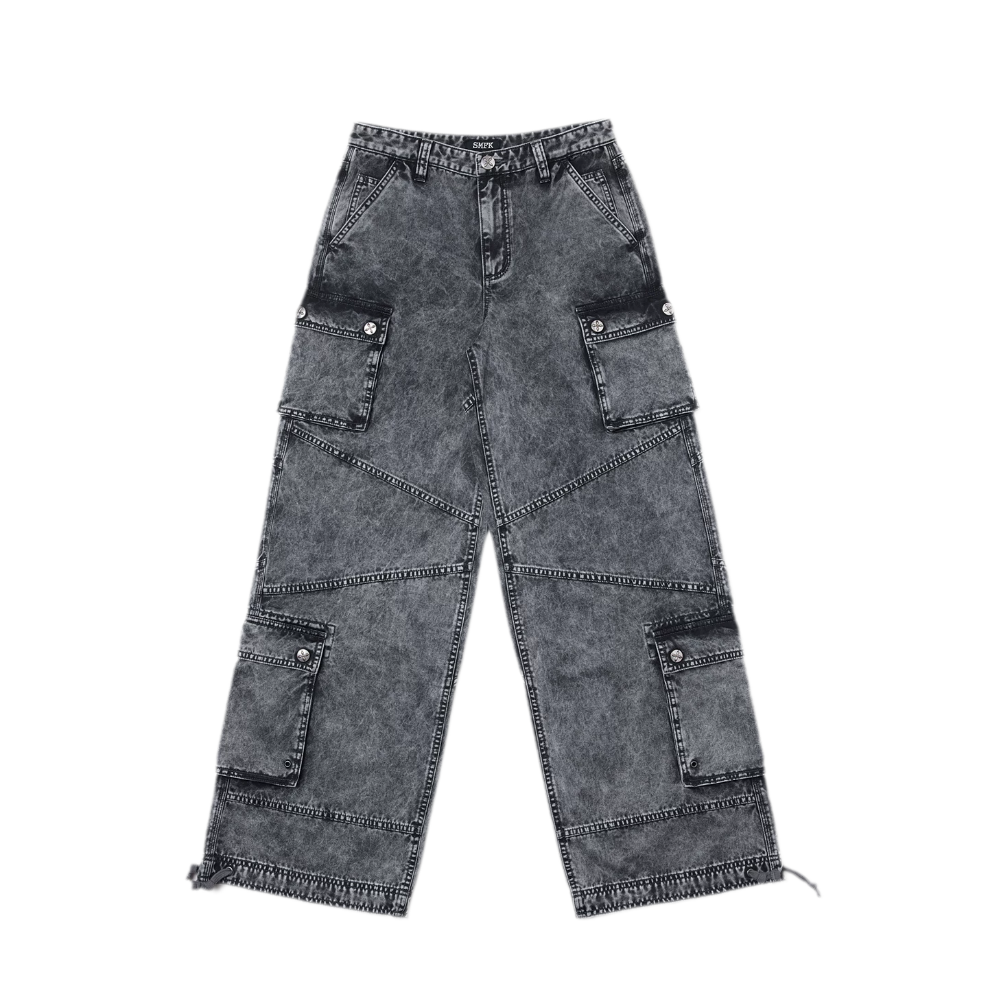 Retro Workwear Wide-Leg Pants