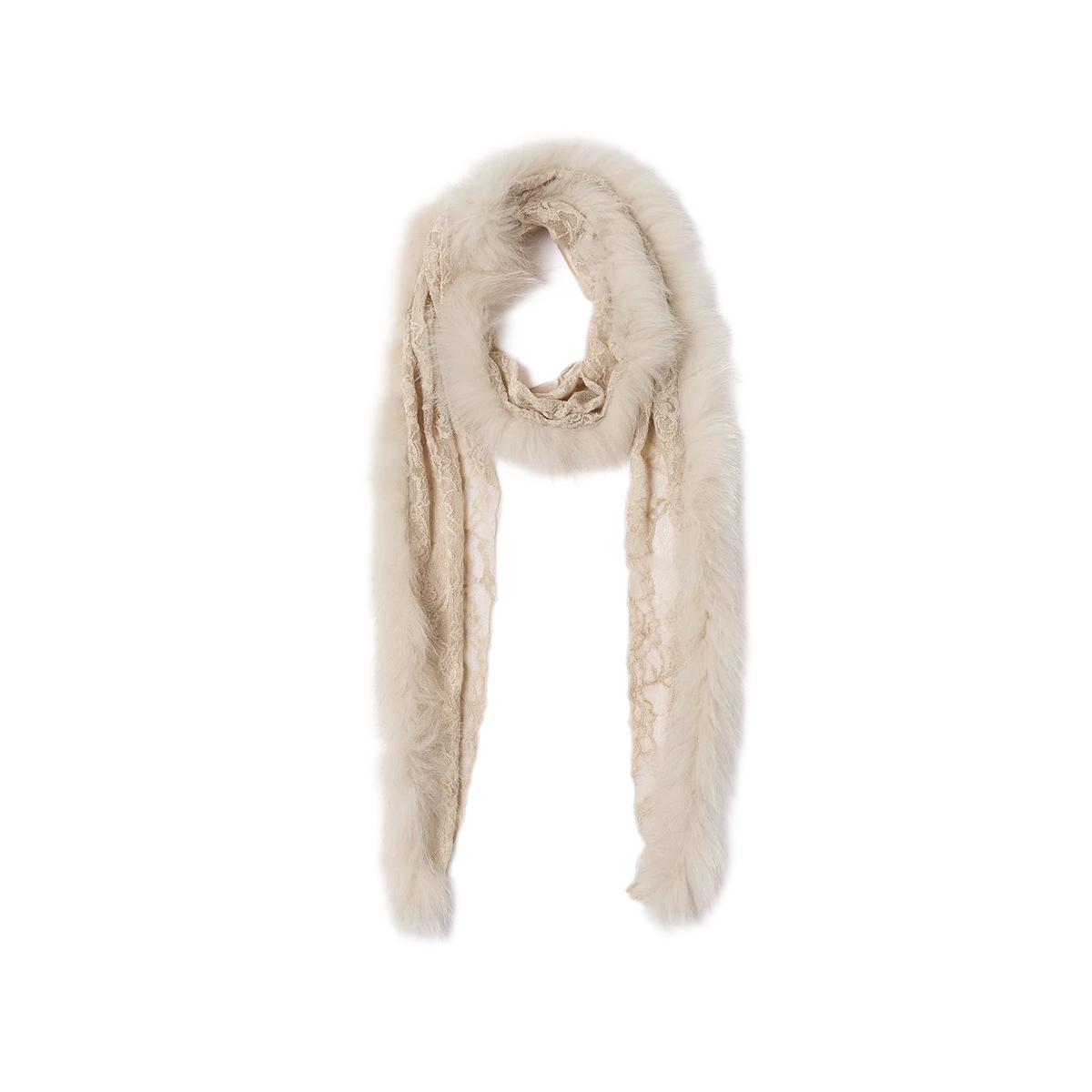 Fox Fur Lace Winter Scarf