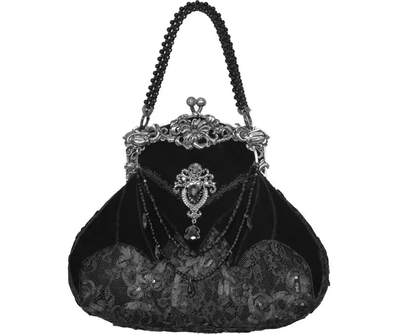 Velvet Bat Frame Handbag