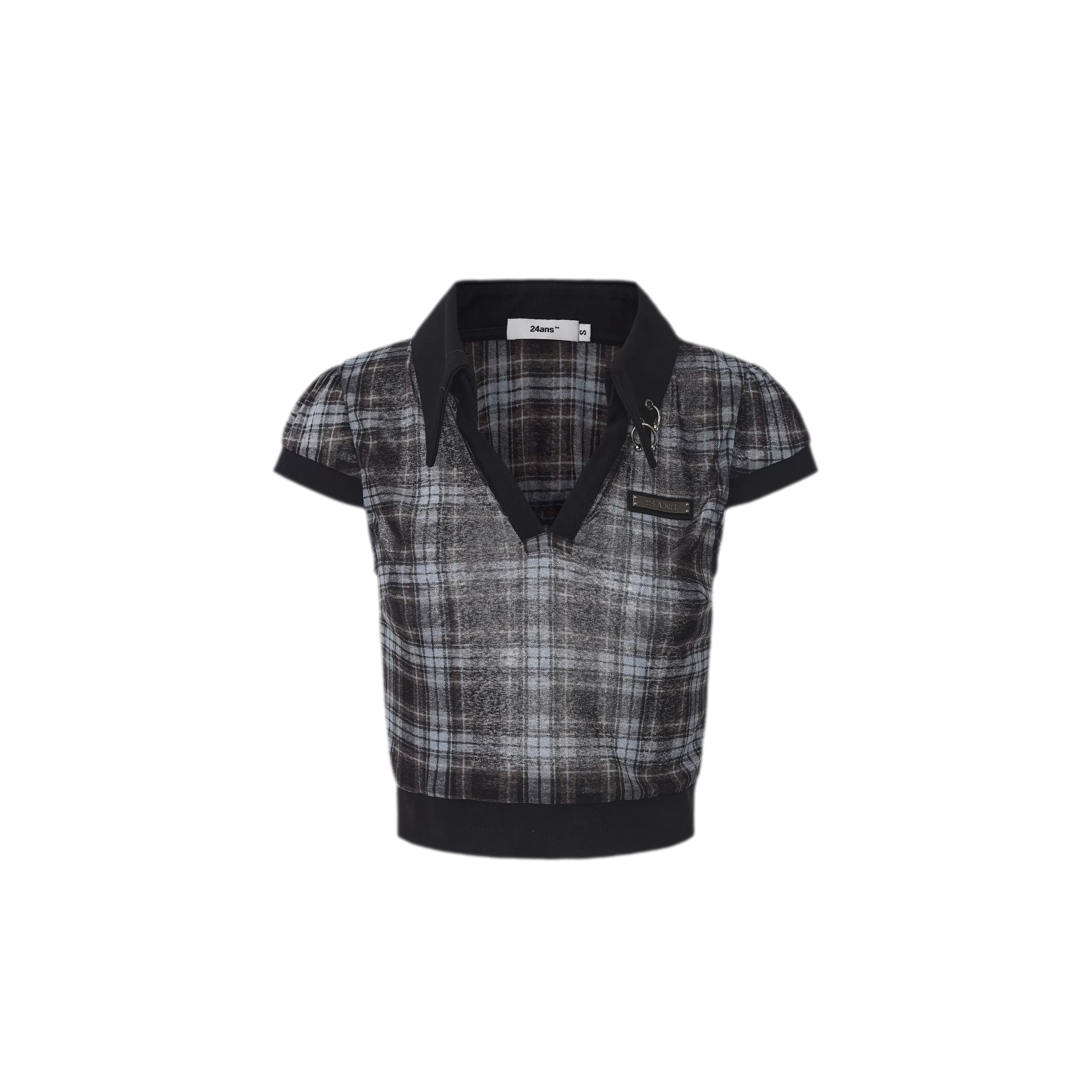 Distressed Plaid Tee